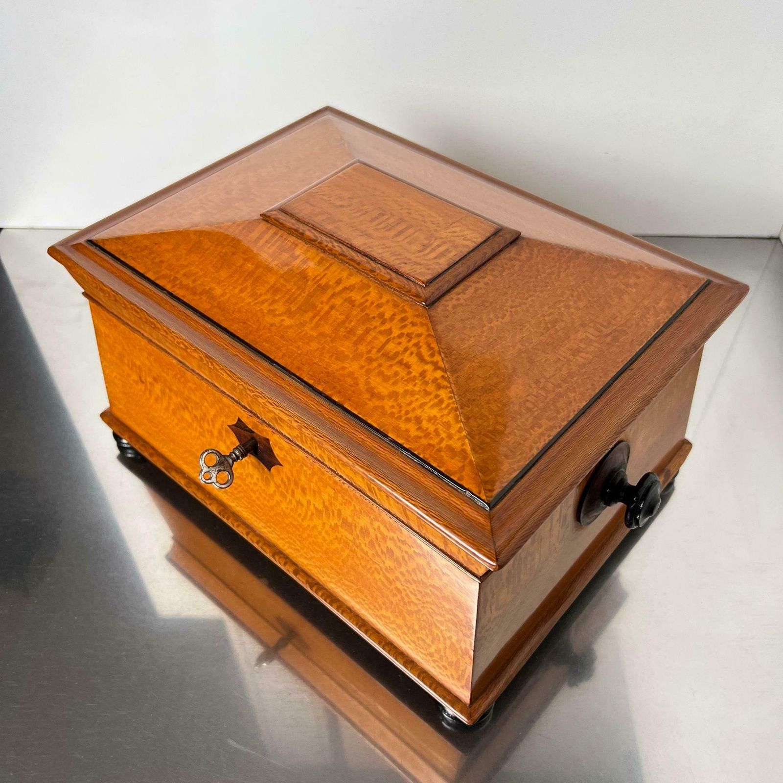 Historicism Box, Floral Ash Veneer, Rosewood, Austria Circa 1880 photo furniture