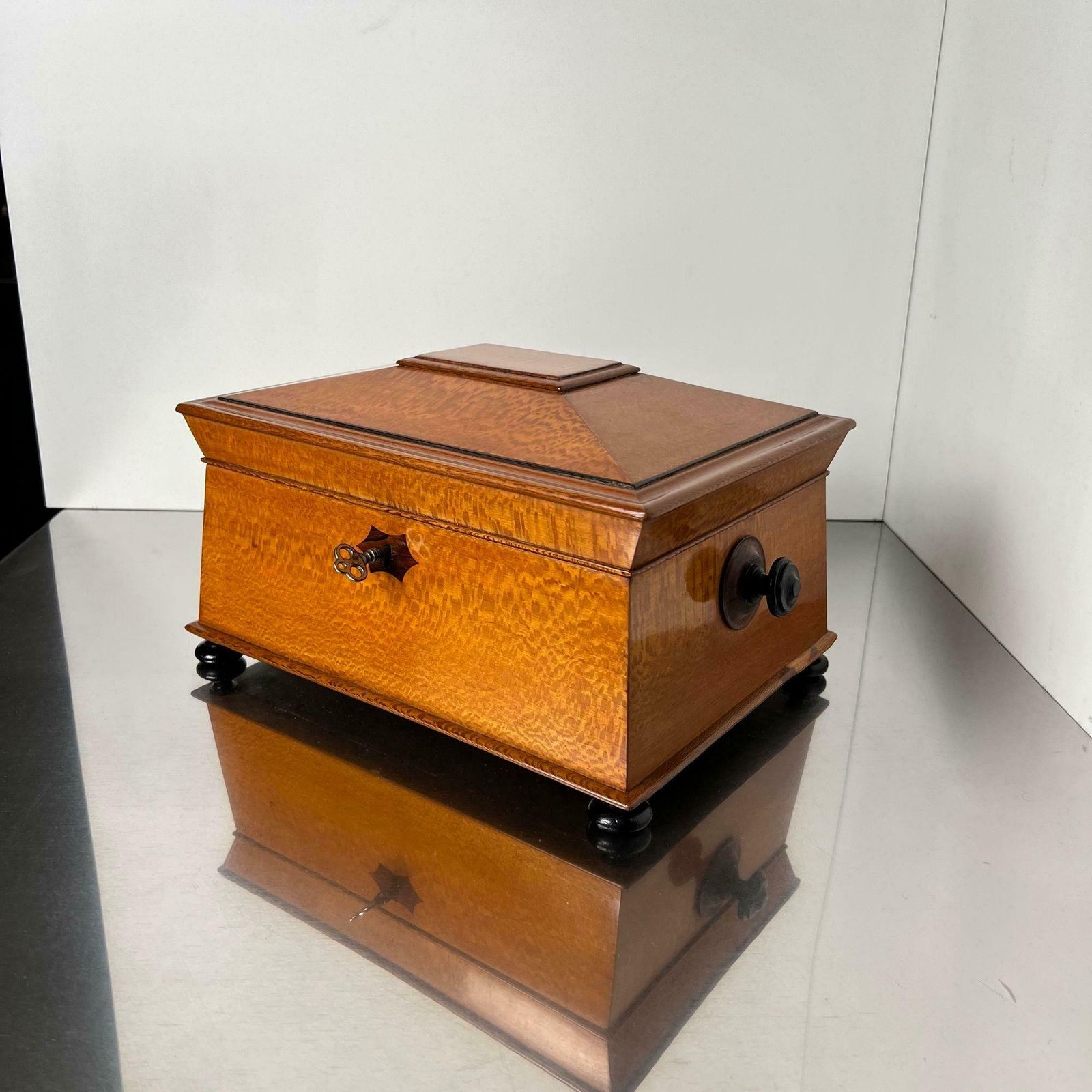 Historicism Box, Floral Ash Veneer, Rosewood, Austria Circa 1880 photo 627.0