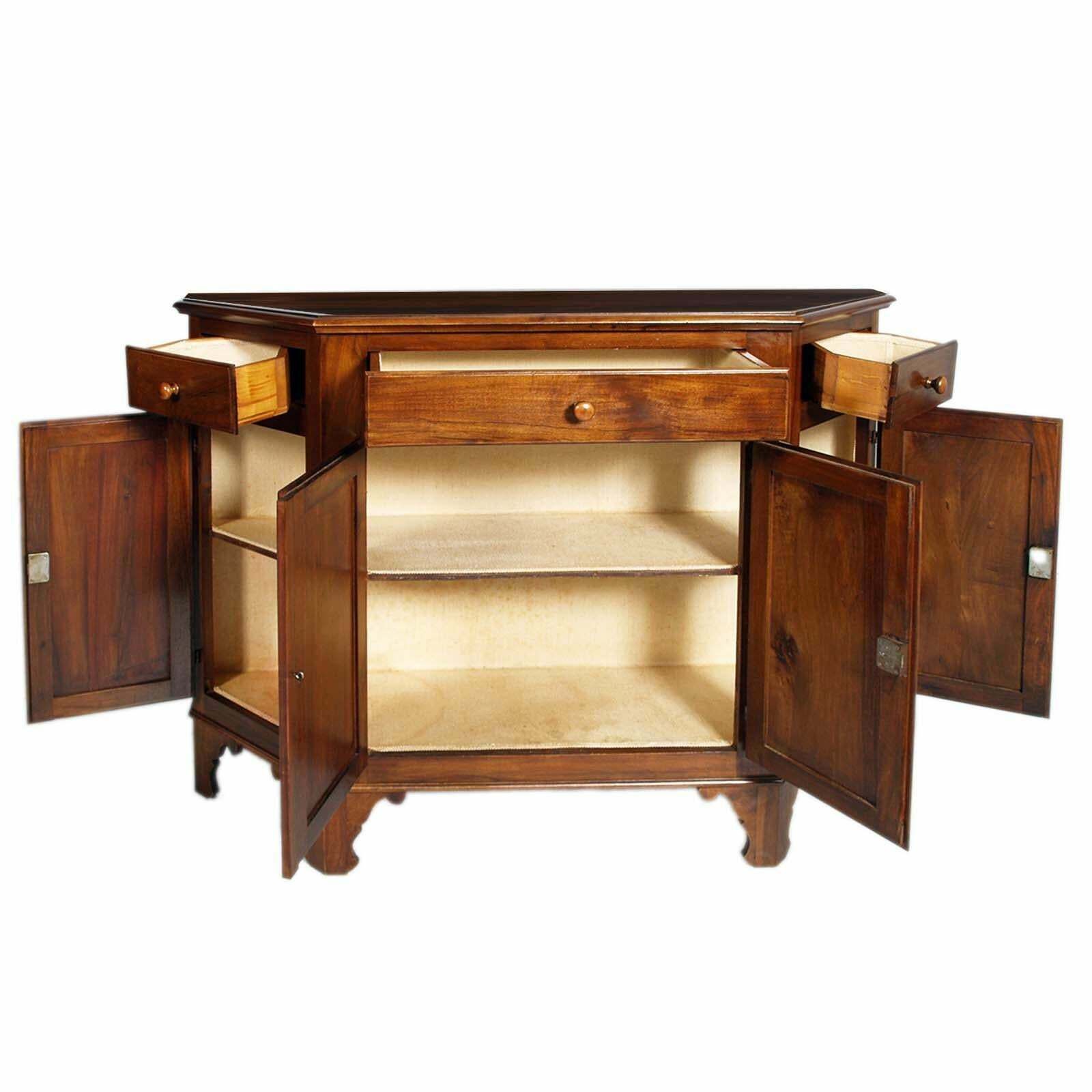 Neoclassical Tuscany Sideboard Italian Walnut 3 Drawers And 4 Doors, Early 1900 photo 8051.0