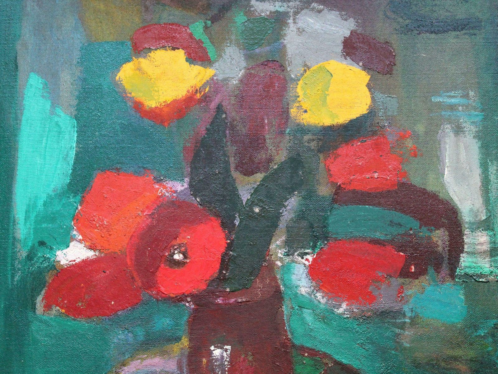 Aleksandr Rodin (1922 2001)composition With Flowers #3. Oil On Panel, 85 X 74.5 Cm photo furniture