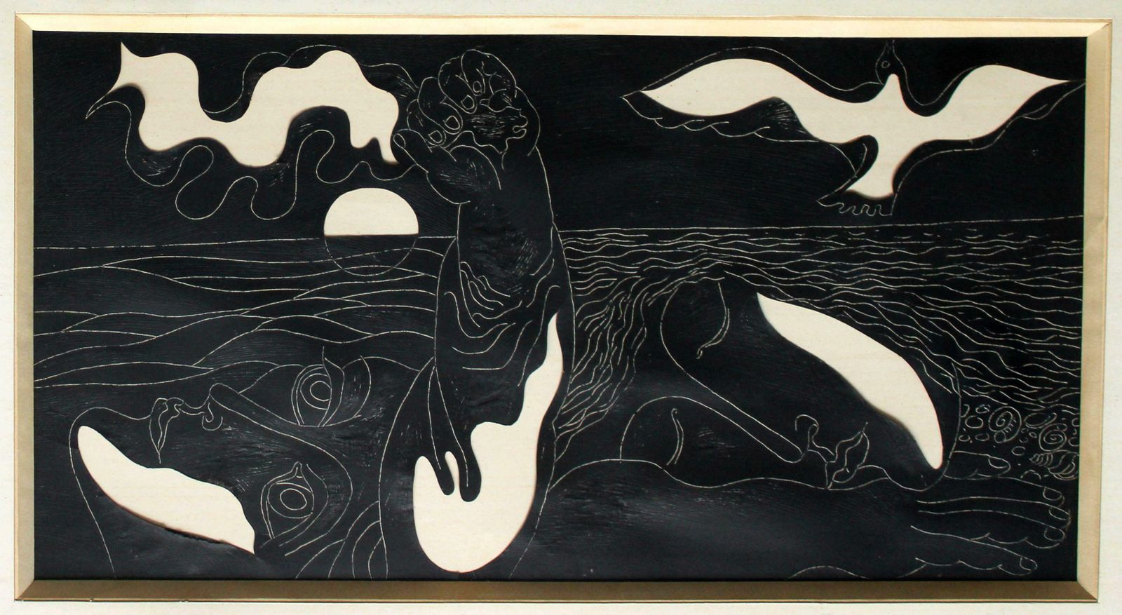 Simon Shegelman (1933, Russian)the Sea Of Hopes. Paper, Mixed Media, 28x54 Cm photo for sale