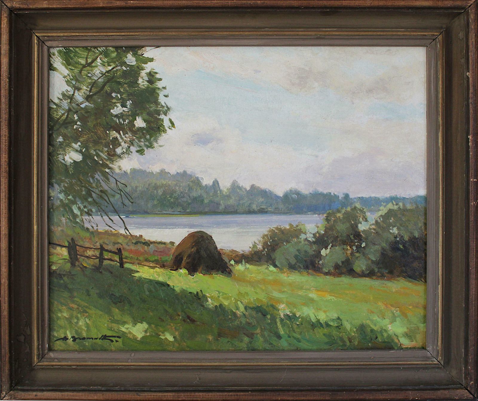 Alfejs Bromults The Lake Anna, 1990. Oil On Cardboard, 40 X 50 Cm1990 photo furniture