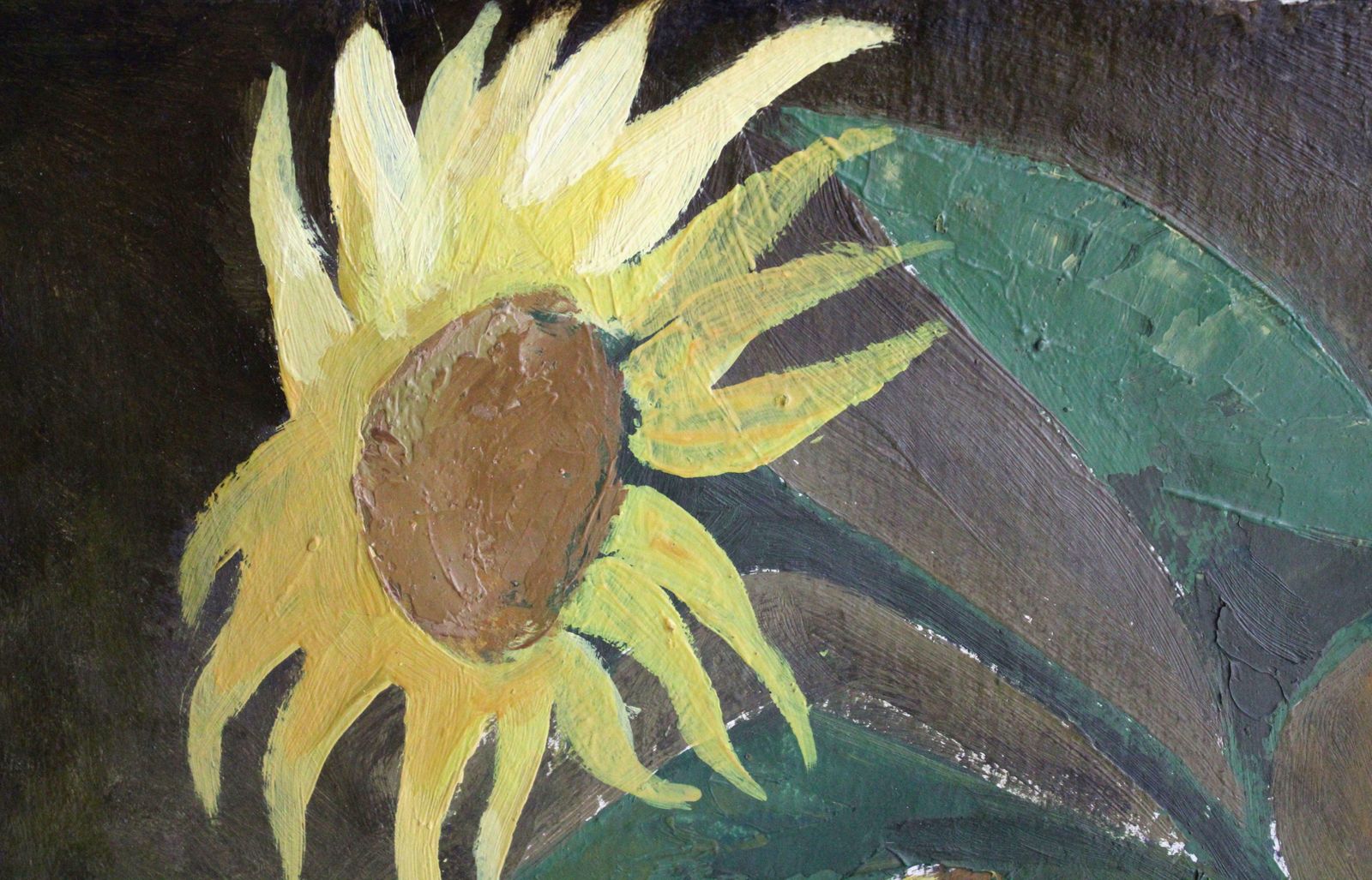 Laimdots Murniekssunflowers. Cardboard, Oil, 87x77 Cm photo for sale