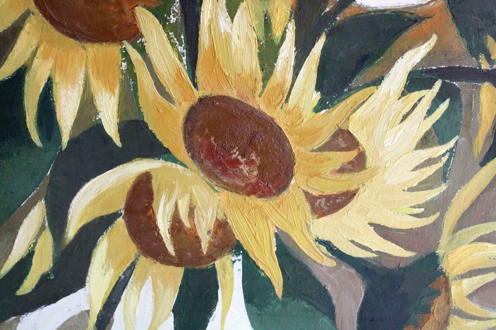 Laimdots Murniekssunflowers. Cardboard, Oil, 87x77 Cm photo Art