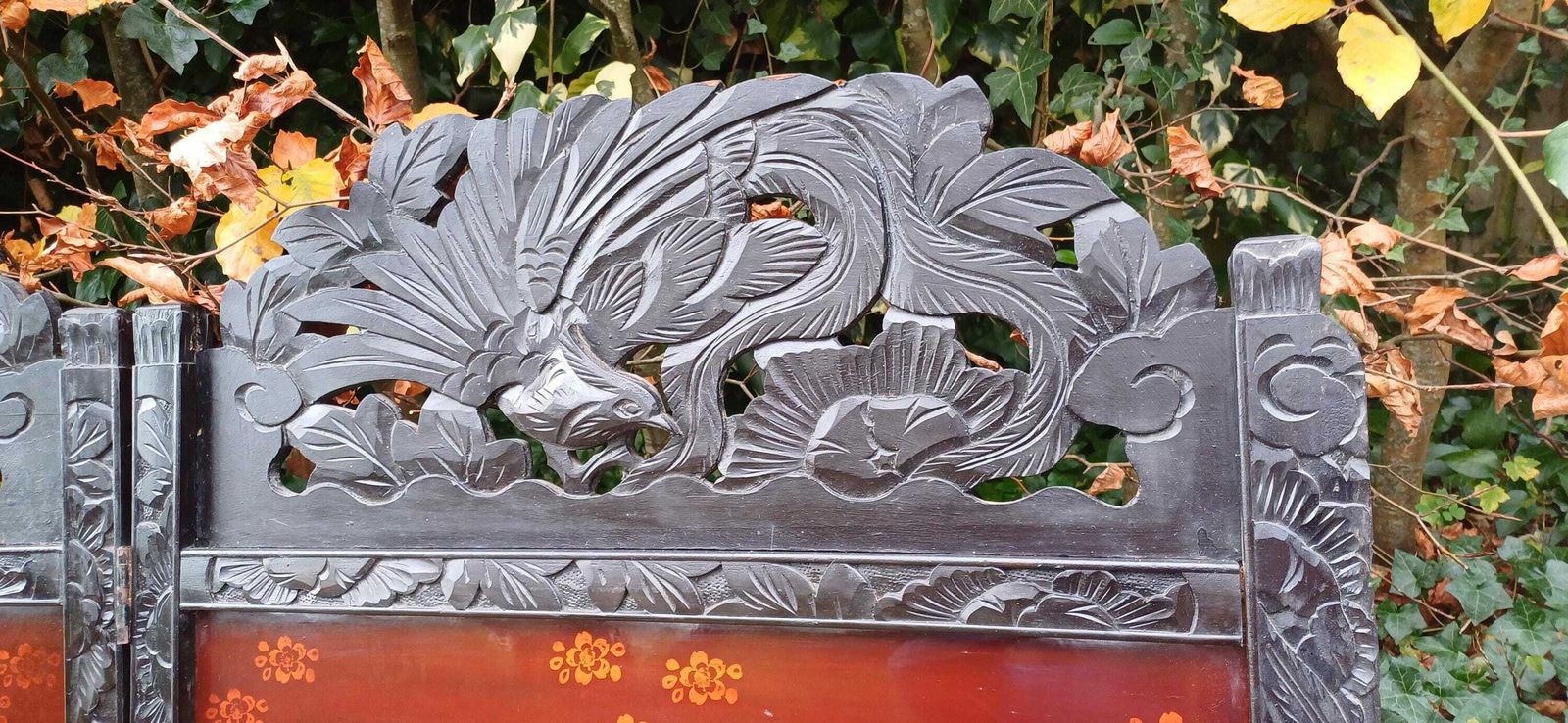 Antique Shibayama Japanese Folding Dressing Privacy Screen, Japanese Vintage Room Divider photo 895.0