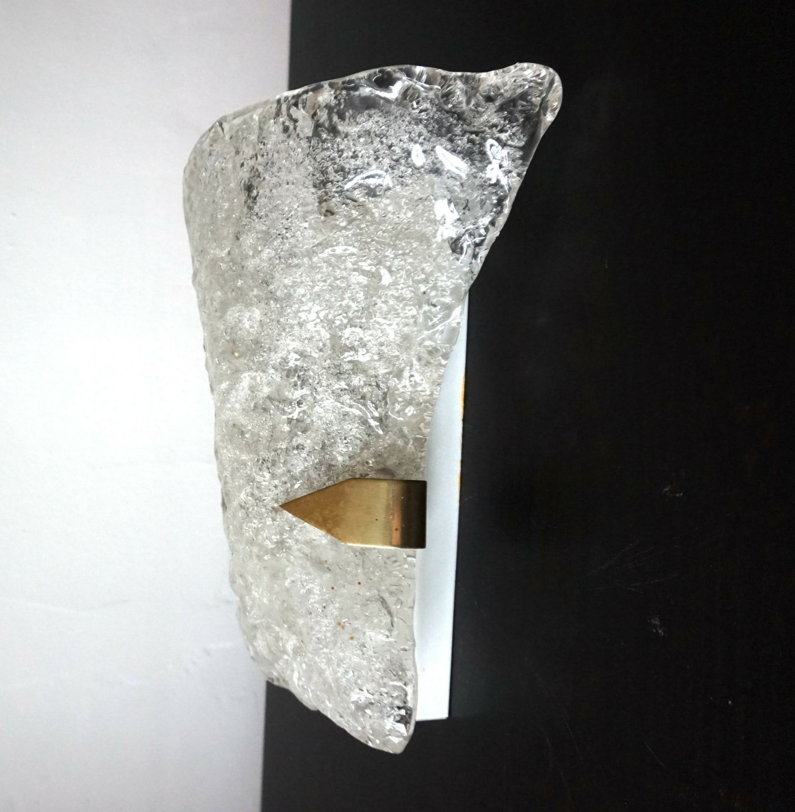 photo furniture Hillebrand Murano Ice Glass Wall Lamp By Egon Hillebrand, 1960