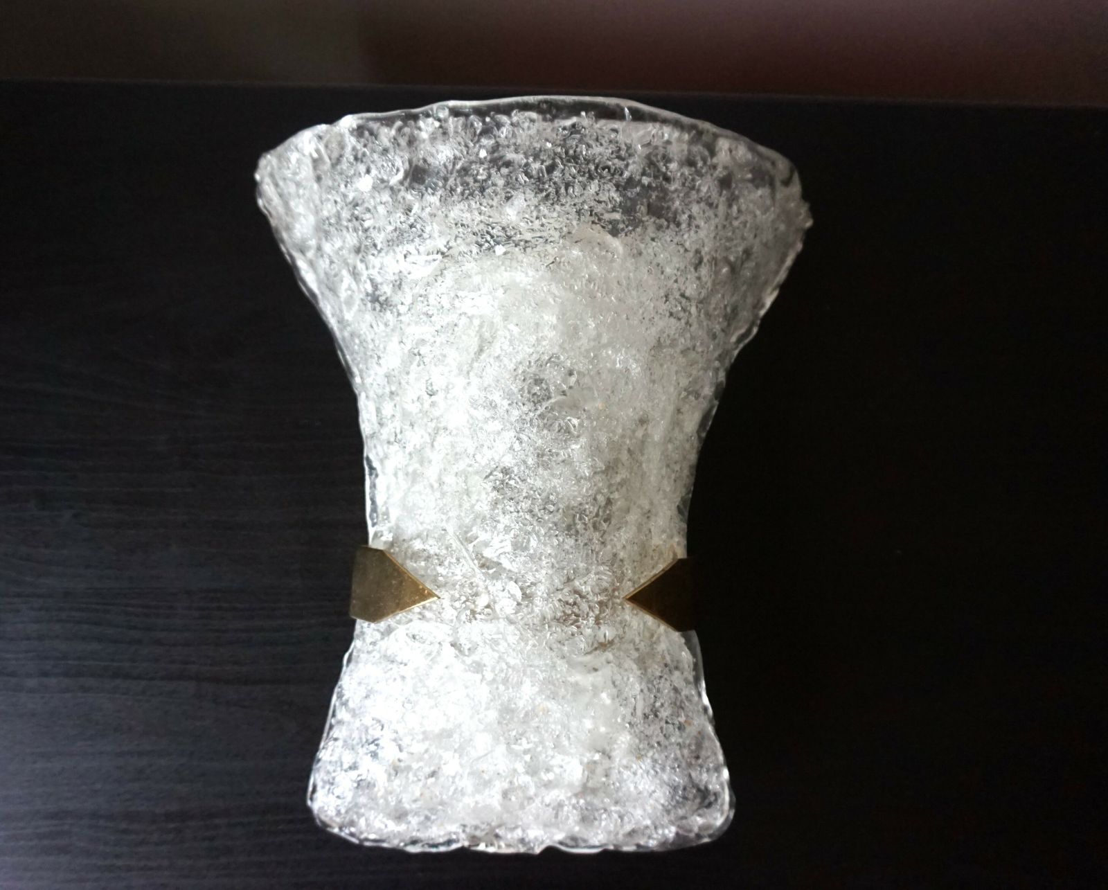 420.0 Hillebrand Murano Ice Glass Wall Lamp By Egon Hillebrand, 1960 photo