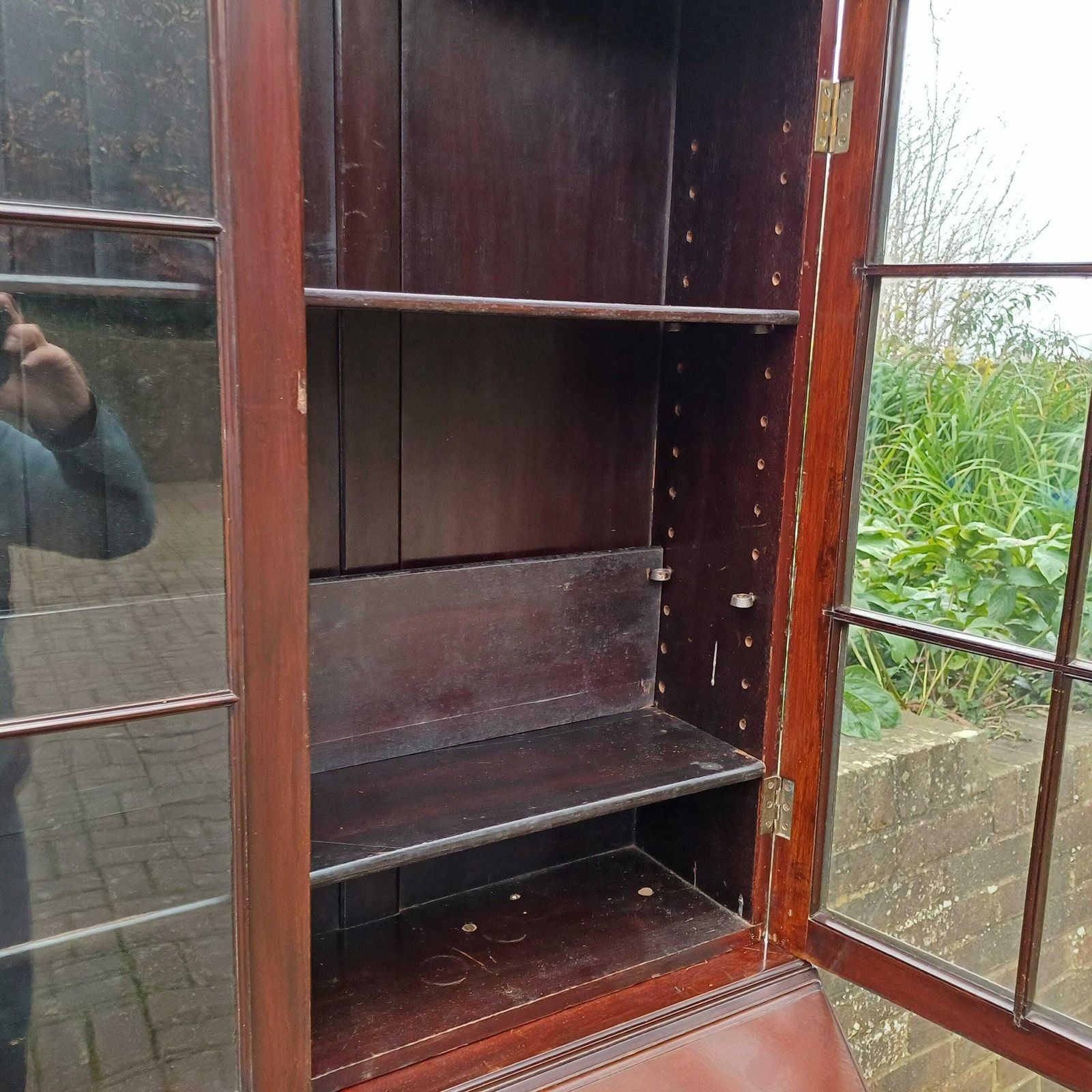Large Early 20th Century Mahogany Bureau Bookcase Chest Of Drawers Desk Glazed Cupboard photo buy