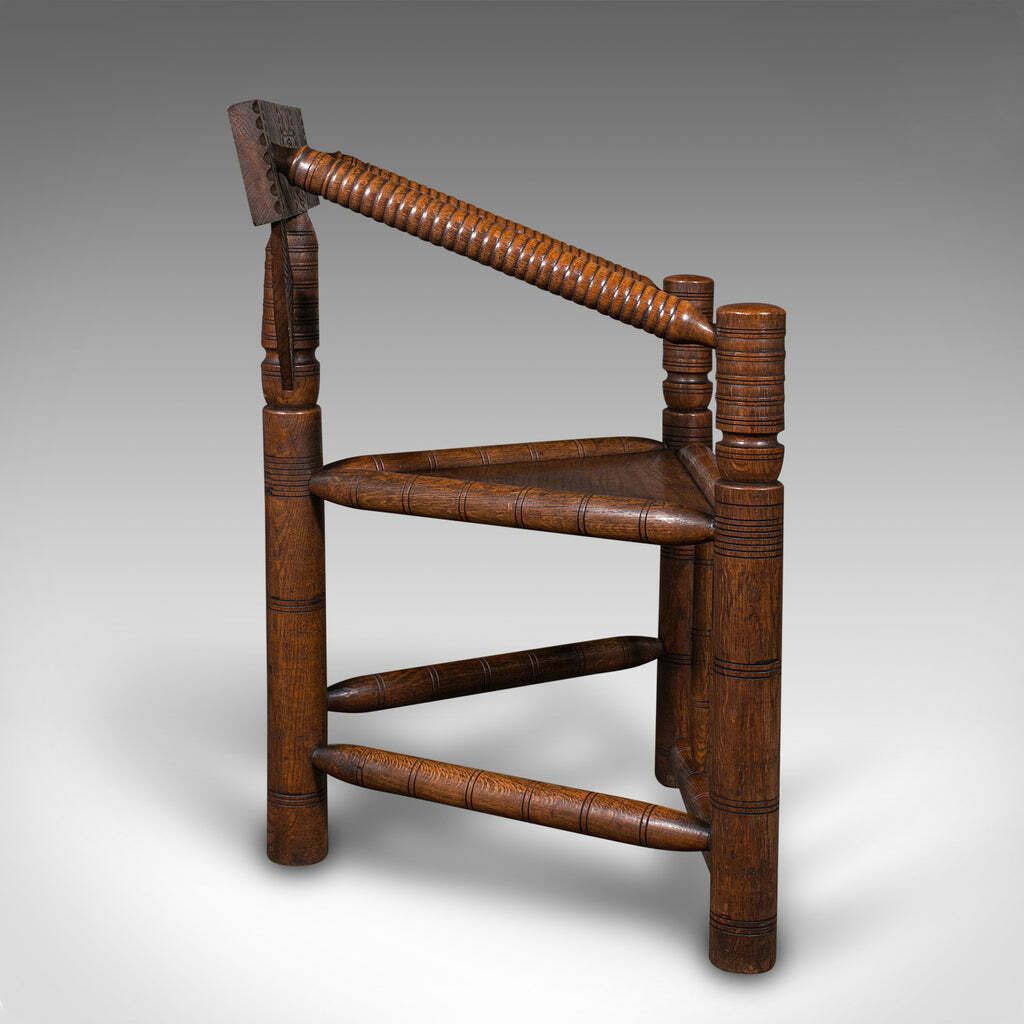 Antique Turner's Chair, English, Beech, Oak, Elbow Seat, Old Saxon, Victorian photo Furniture