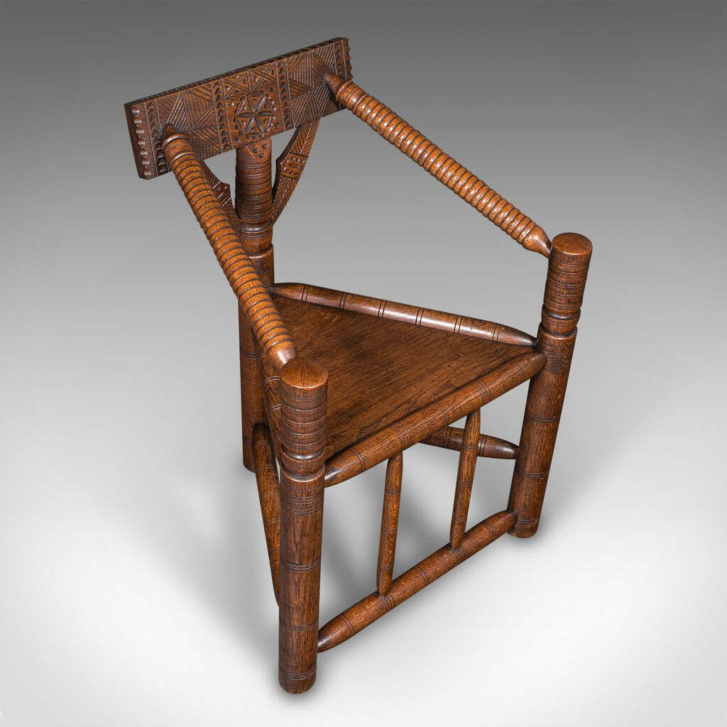 Antique Turner's Chair, English, Beech, Oak, Elbow Seat, Old Saxon, Victorian photo vinterior
