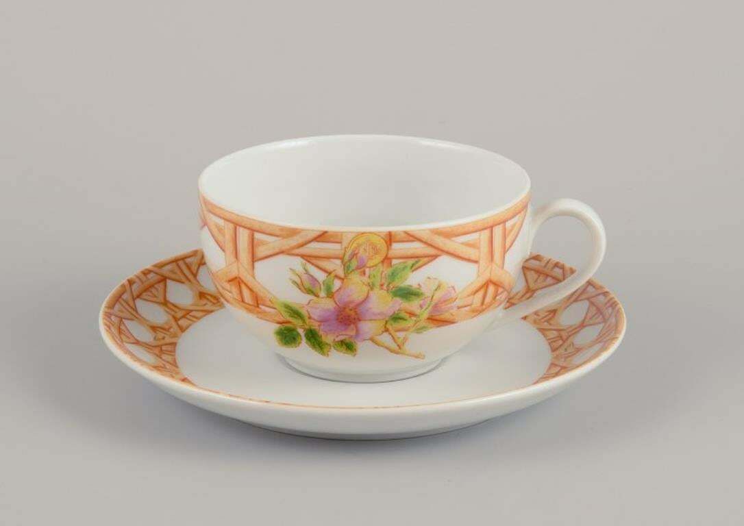 Christian Dior, Paris. Four Pairs Of Coffee Cups. Floral Motif. Late 20th C. photo furniture