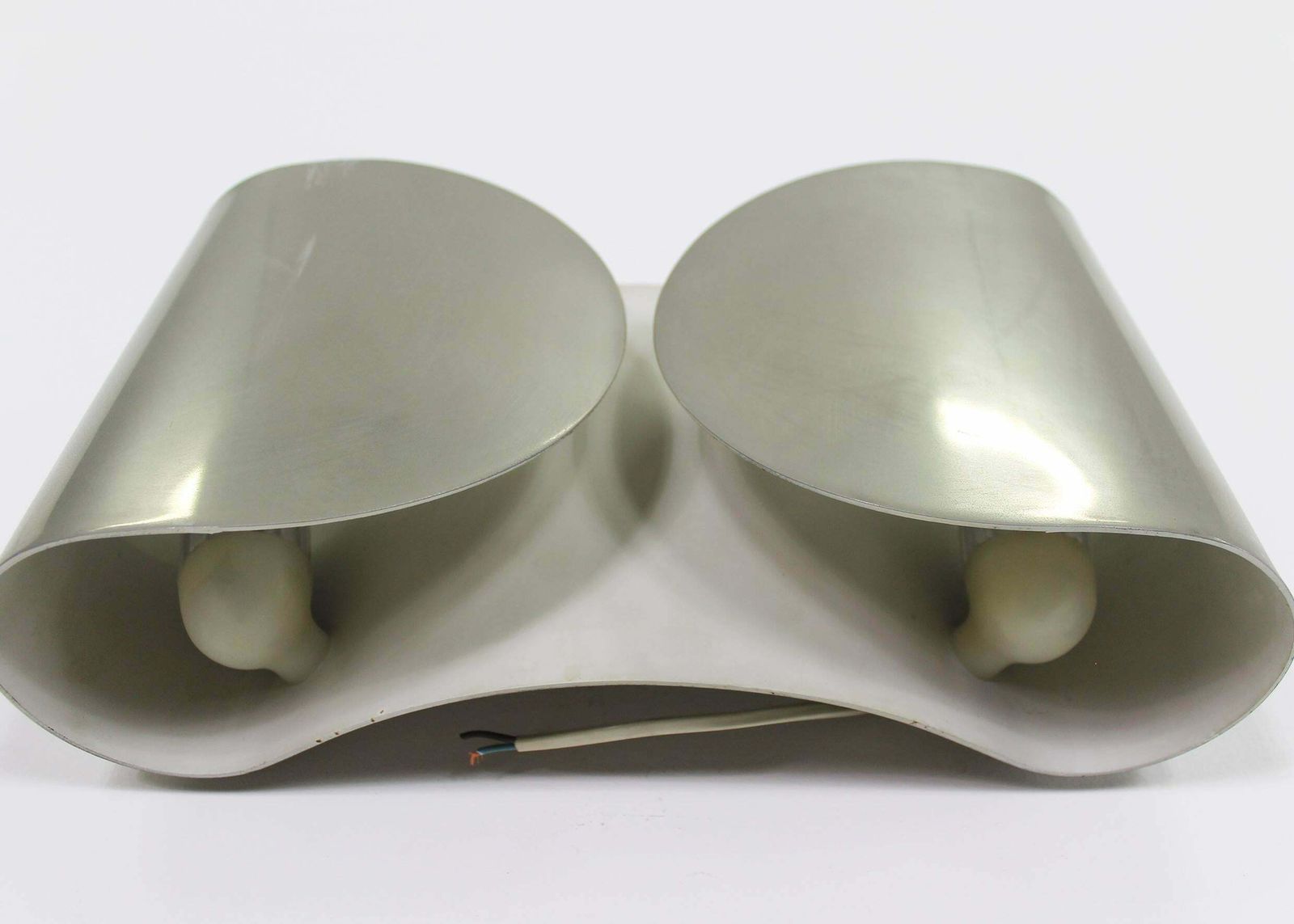 Tobia Scarpa Set Of Two Foglio Wall Lamp In Nickel Plated Metal By Flos 1966 photo 1742.0