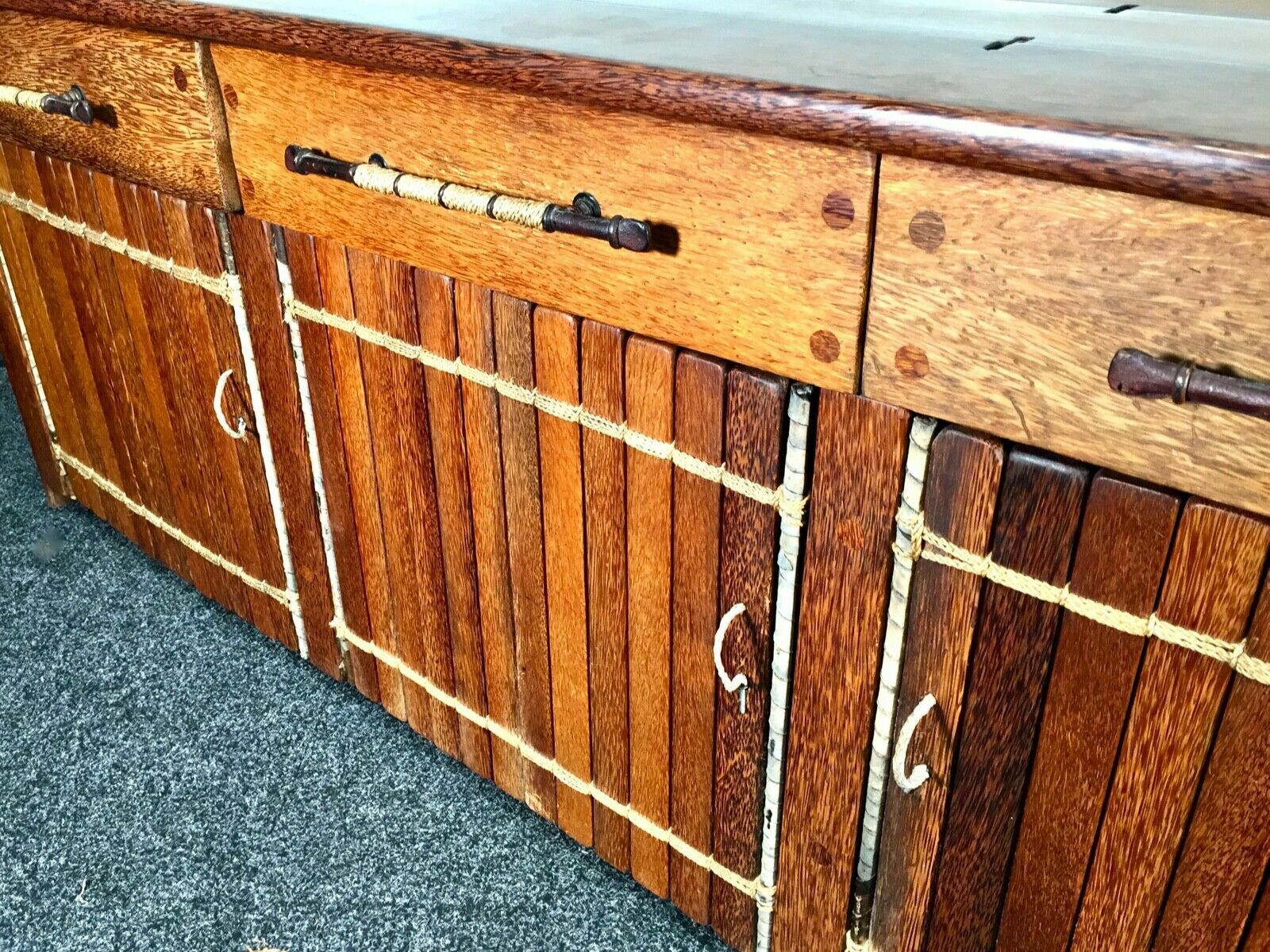 Large Coconut Wood 'Messina' Sideboard By Pacific Green / Media Stand / Storage photo vinterior