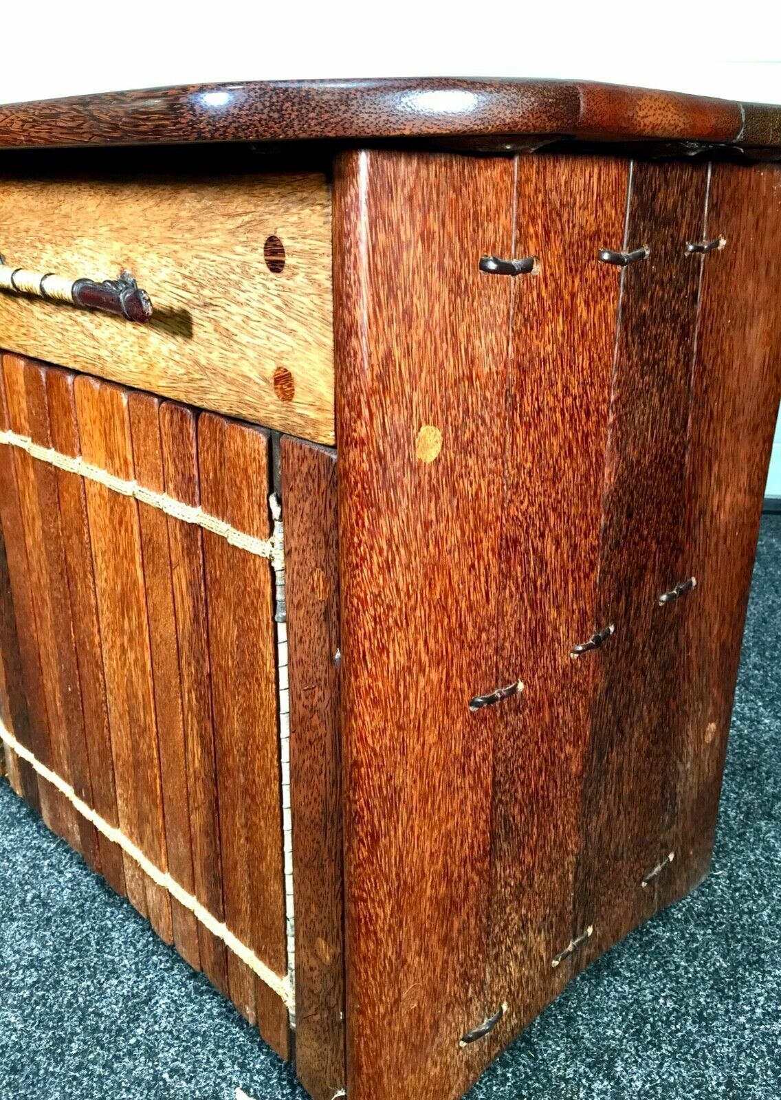 Large Coconut Wood 'Messina' Sideboard By Pacific Green / Media Stand / Storage photo vintage