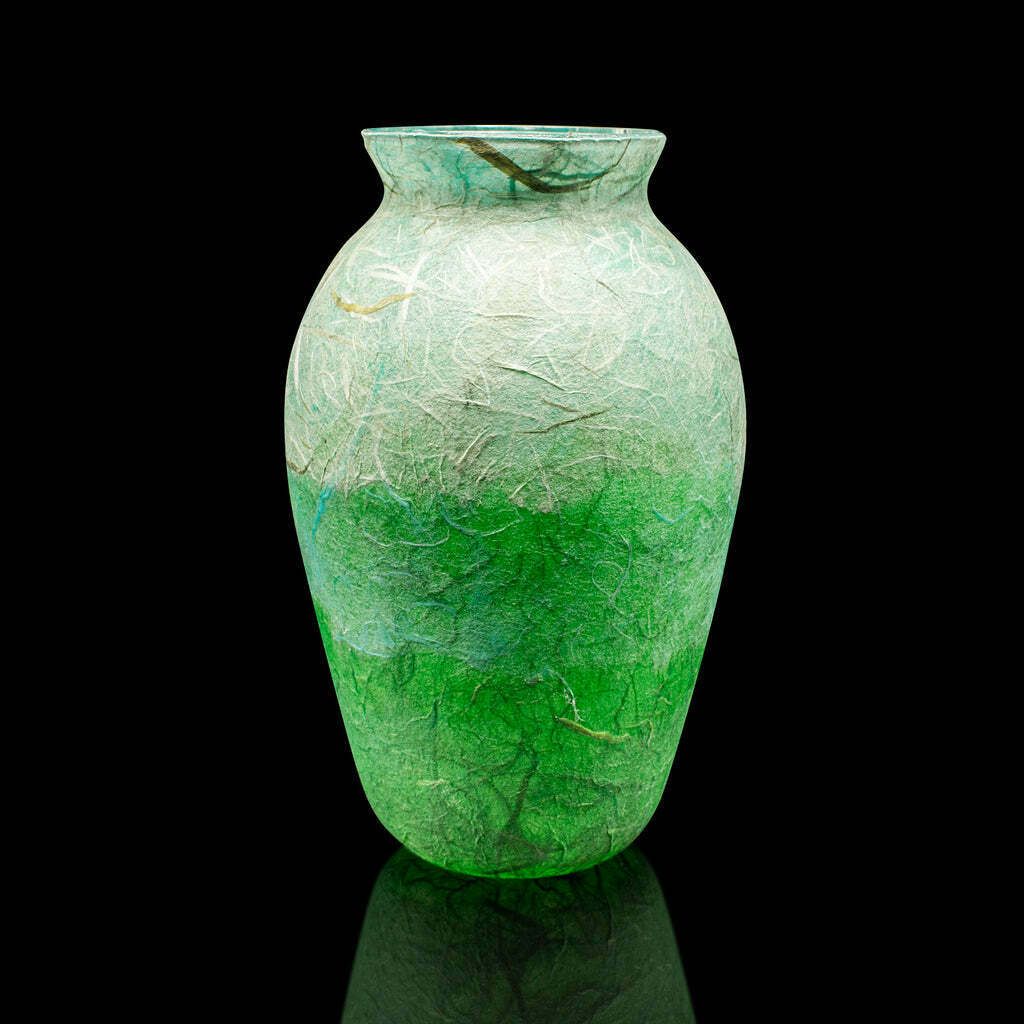 Small Contemporary Posy Jar, English, Art Glass, Baluster Urn, Flower Vase photo furniture