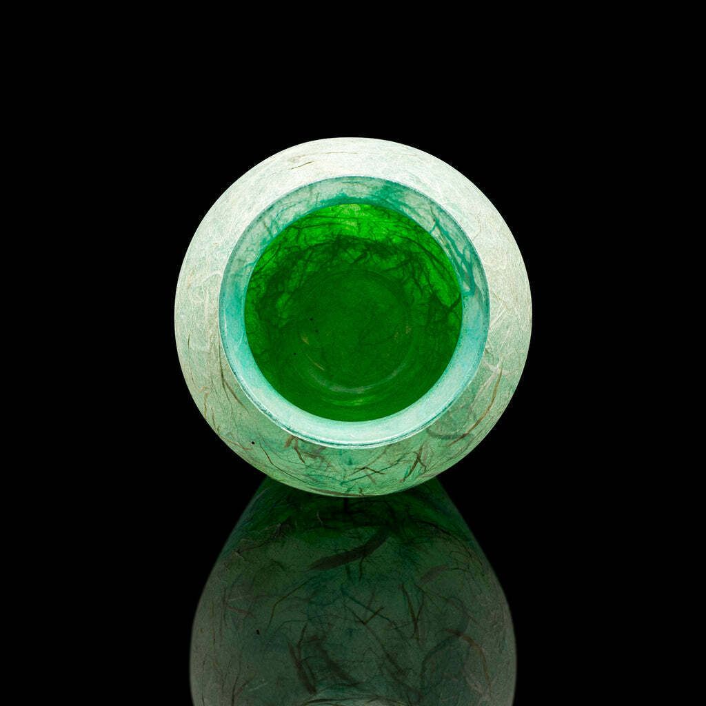 Small Contemporary Posy Jar, English, Art Glass, Baluster Urn, Flower Vase photo vintage