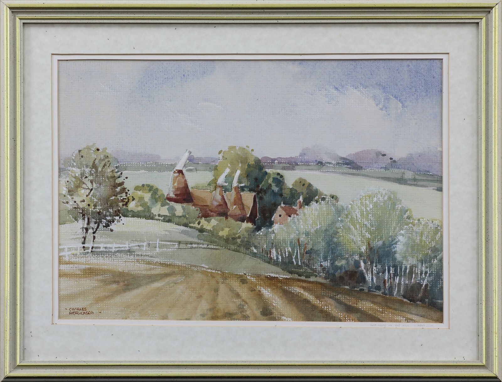 Watercolour By Charles Patrickson. Title Is "Oast House On The Hill, Kent" photo Art