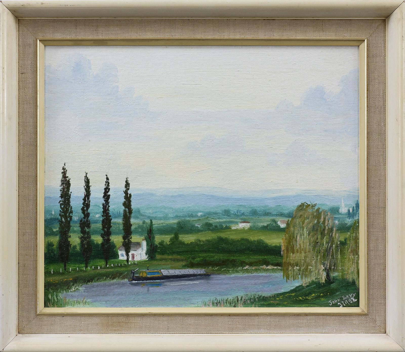 Oil On Board By John Davy. Subject Is Canal Boat On A Waterway. photo Art