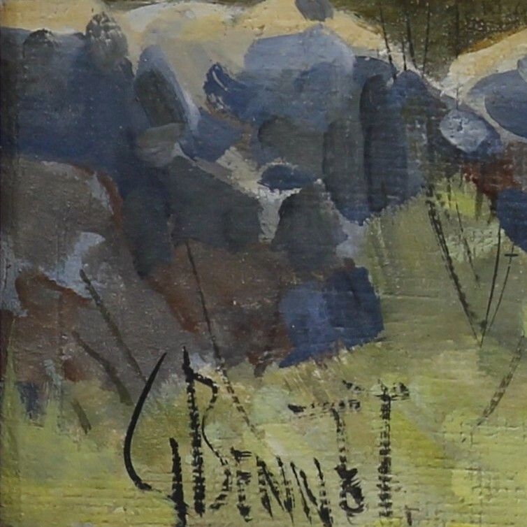 Oil On Board By George Bennett. Subject Is A Country Path With Galtee Mountains. photo for sale