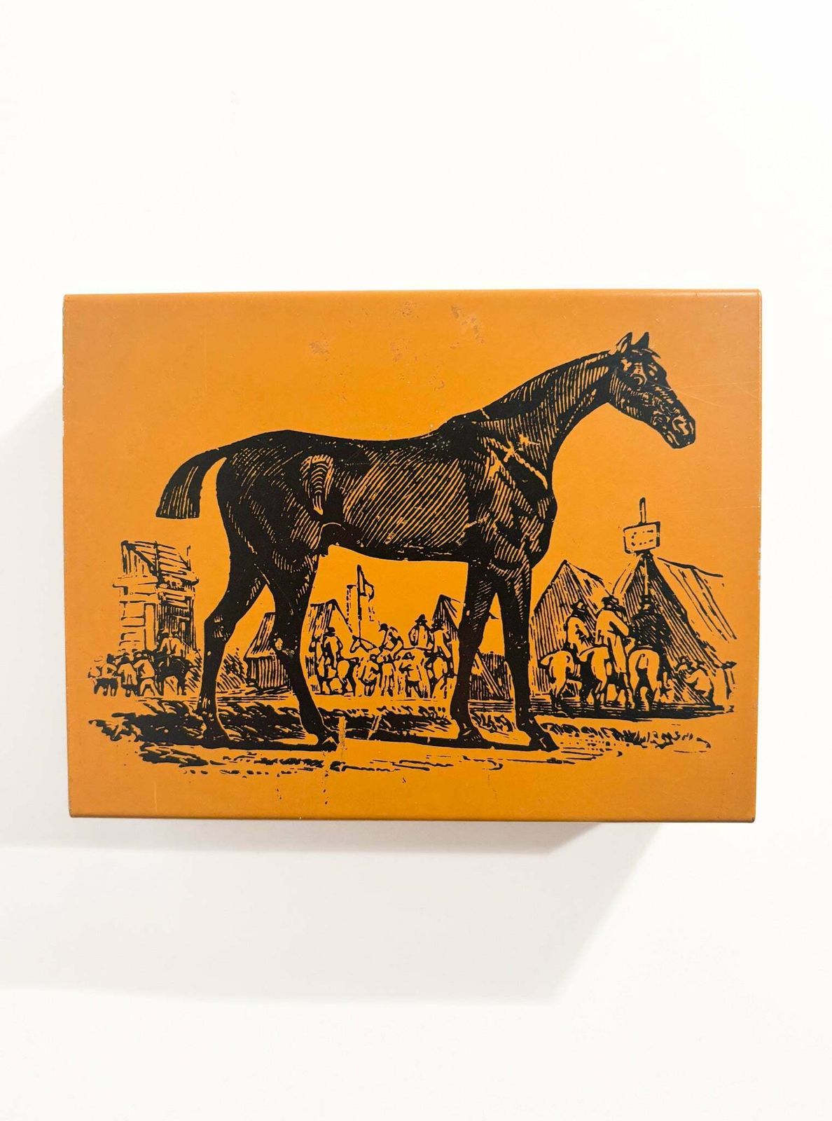 Piero Fornasetti Collector's Box With Horse In Metal And Wood From The 1950s