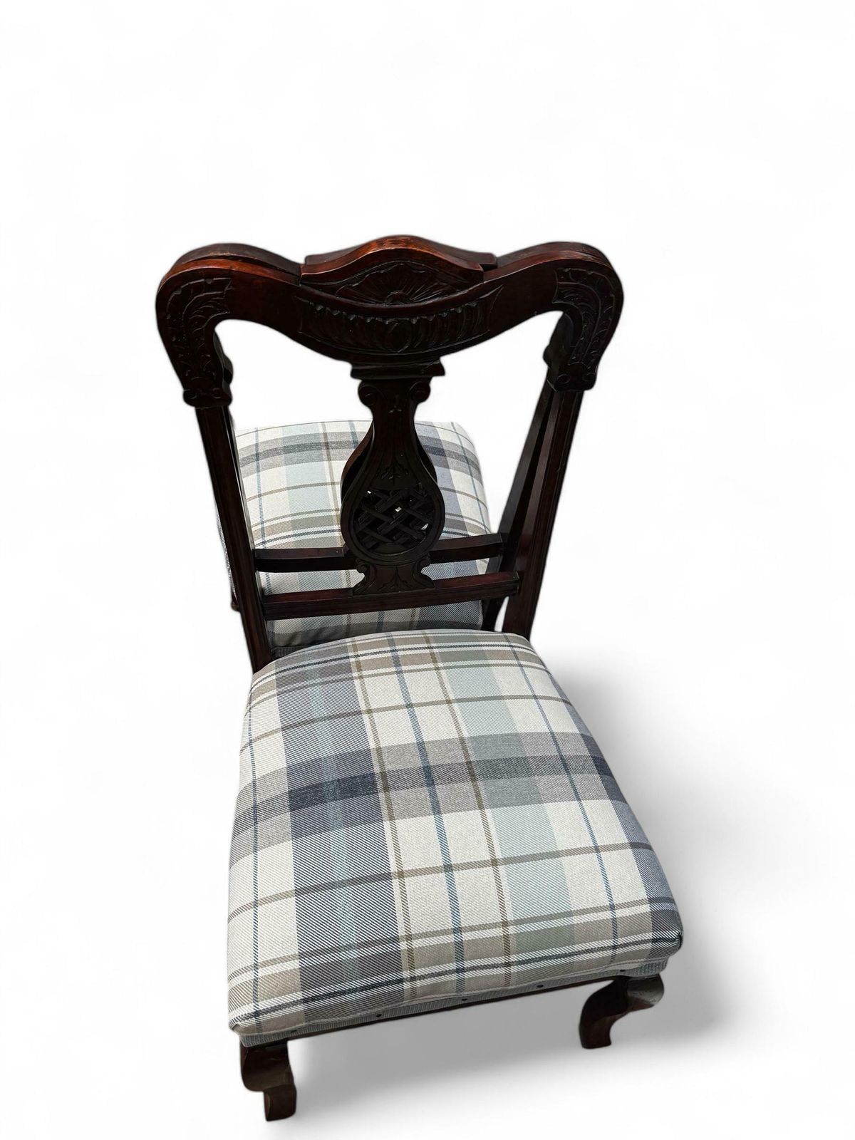 Antique Victorian Bedroom Chairs C1870 / Legs With Castors / New Upholstery / Set Of 2 photo for sale