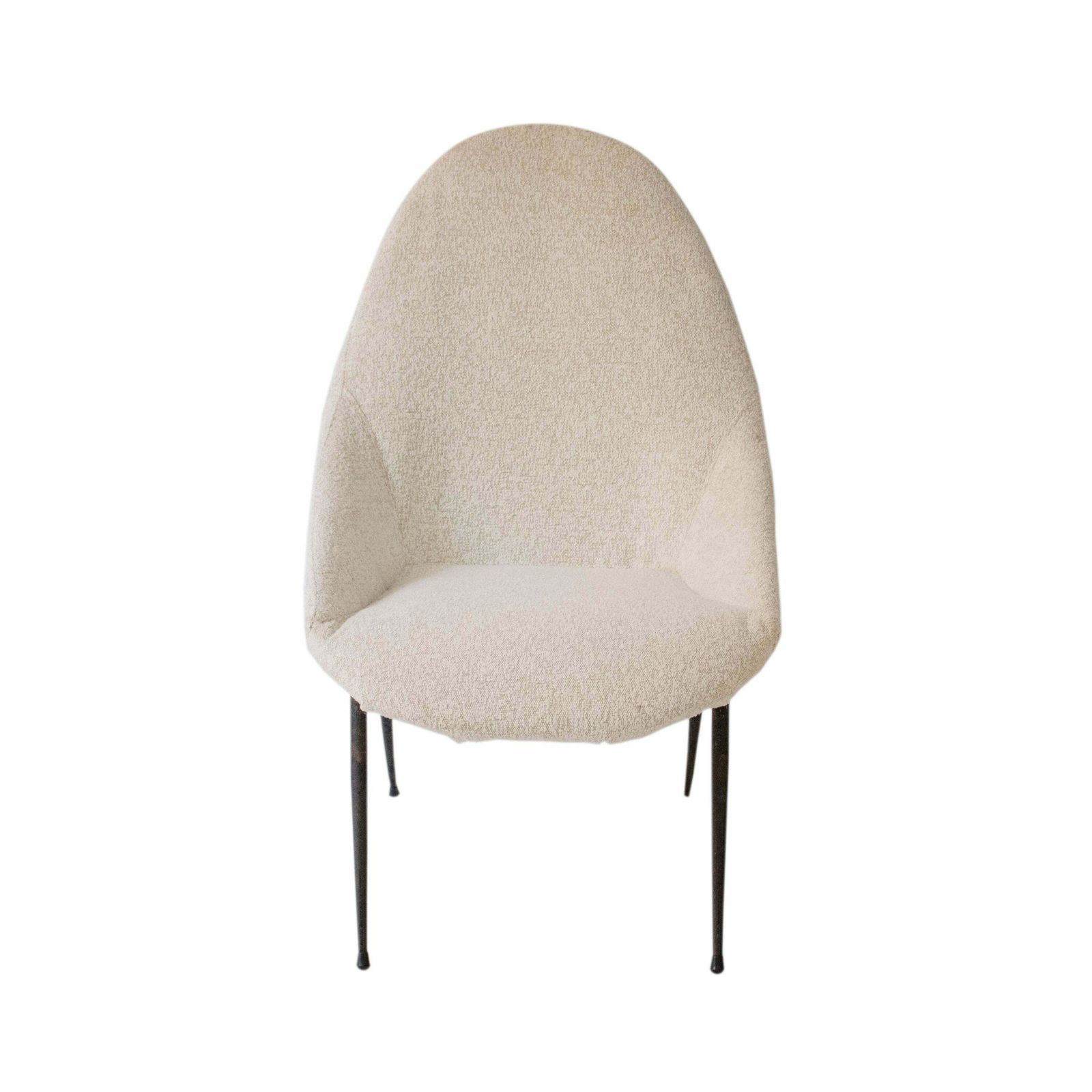 Armless Armchair Upholstered In Chenille. Italy, 1950. photo furniture