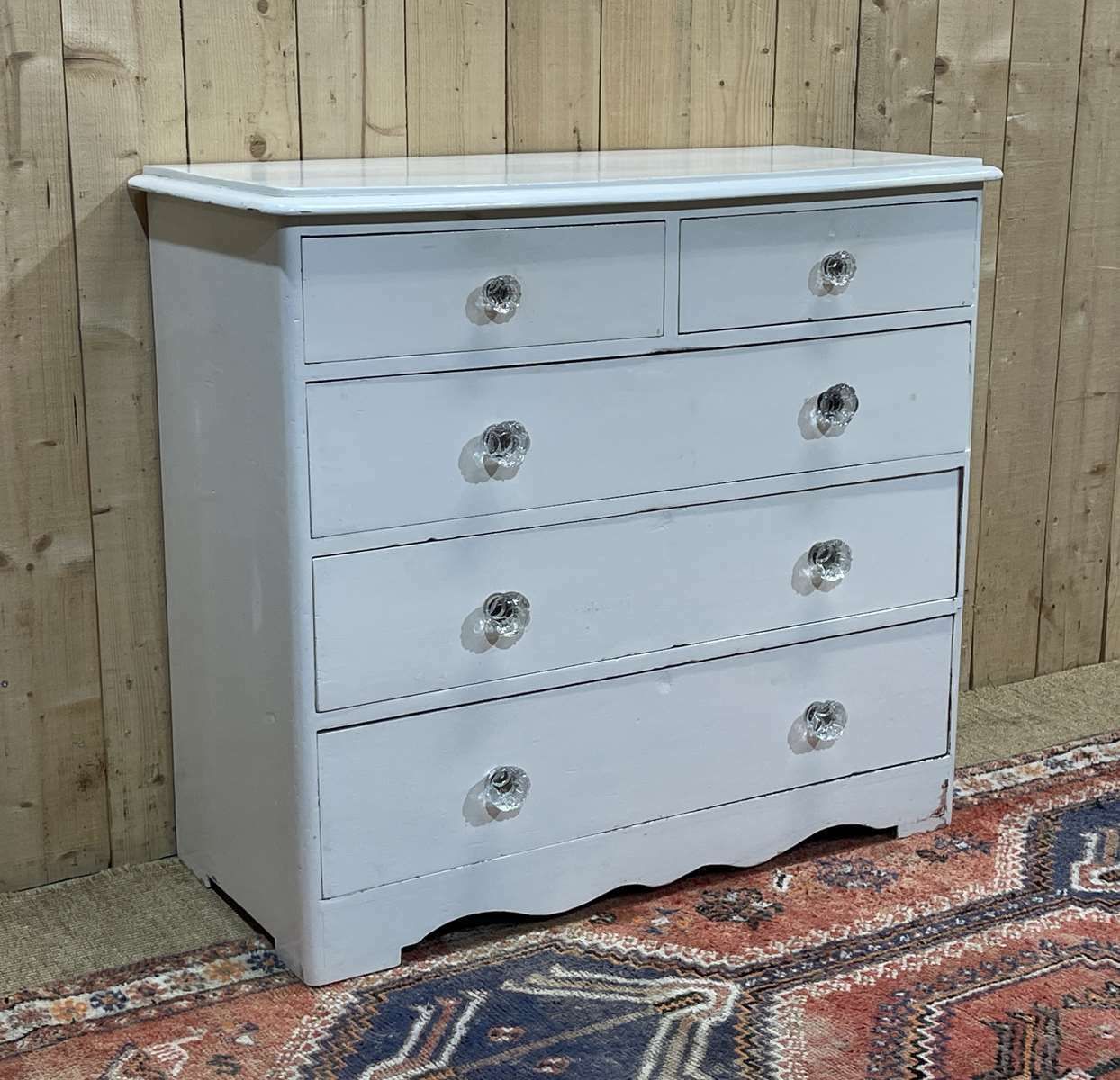 English Chest Of Drawers Painted In Fir With Its 19th Century Glass Buttons photo buy