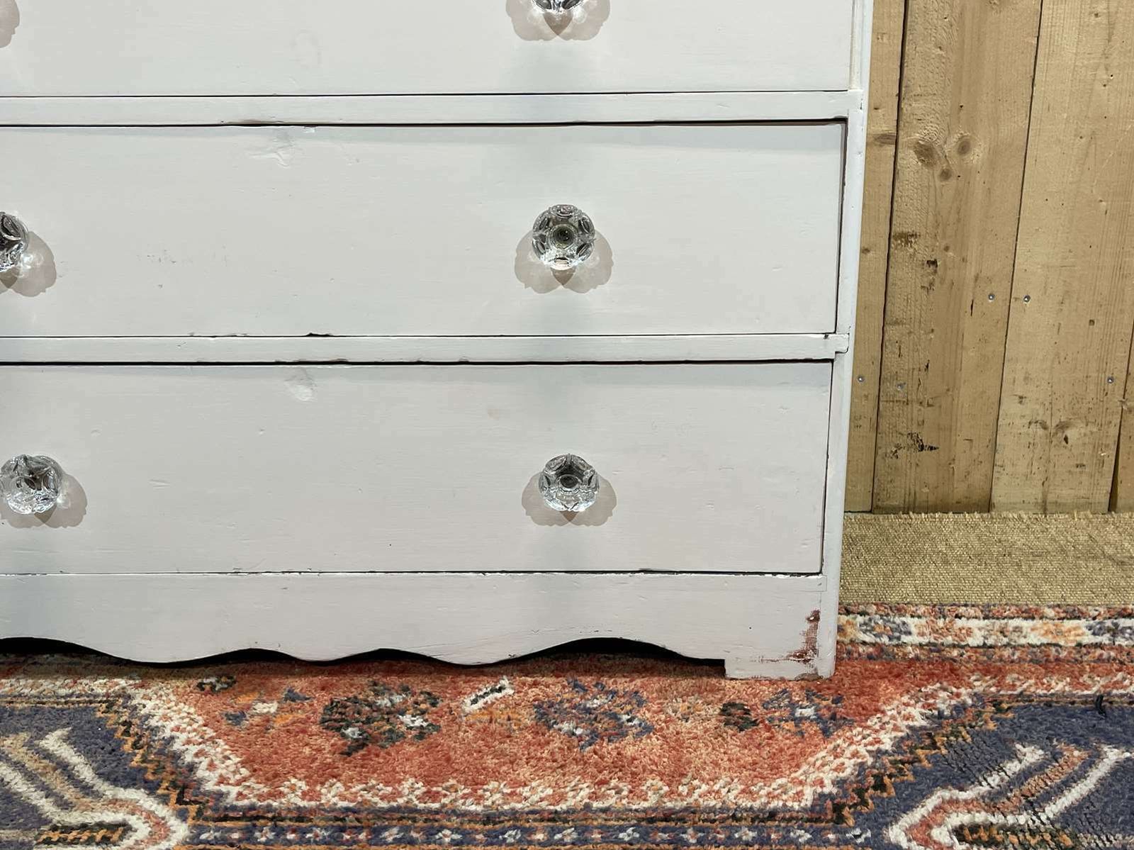 photo furniture English Chest Of Drawers Painted In Fir With Its 19th Century Glass Buttons
