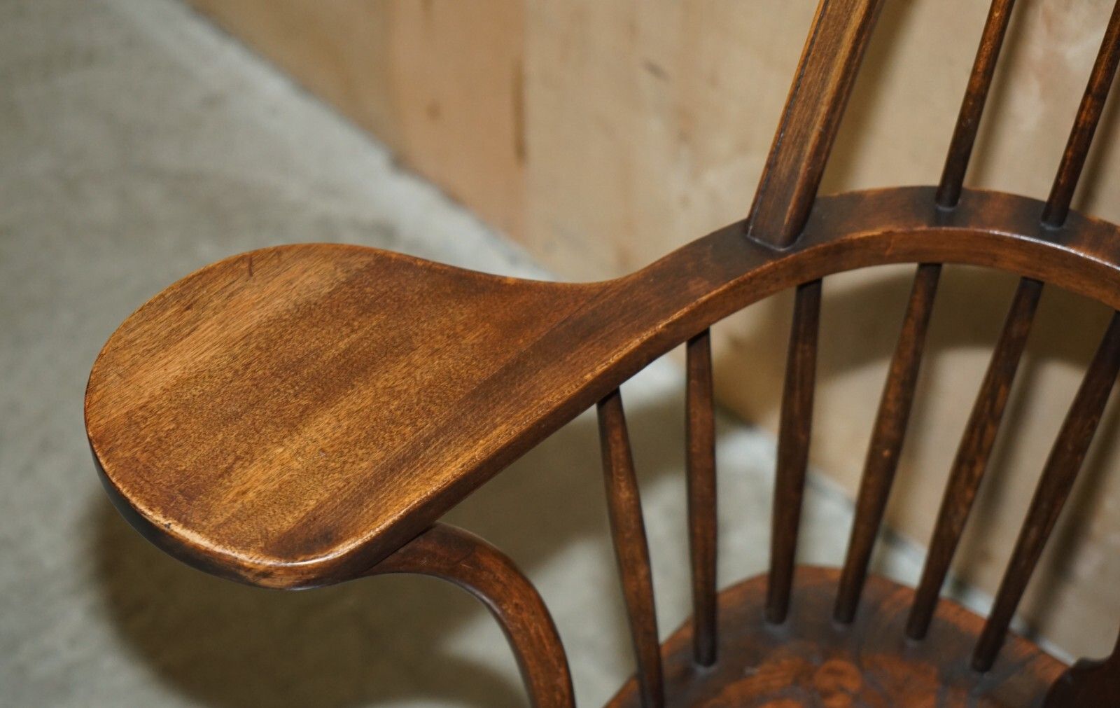 Super Rare, Highly Collectable Antique Victorian Windsor Armchair With Table Arm photo buy
