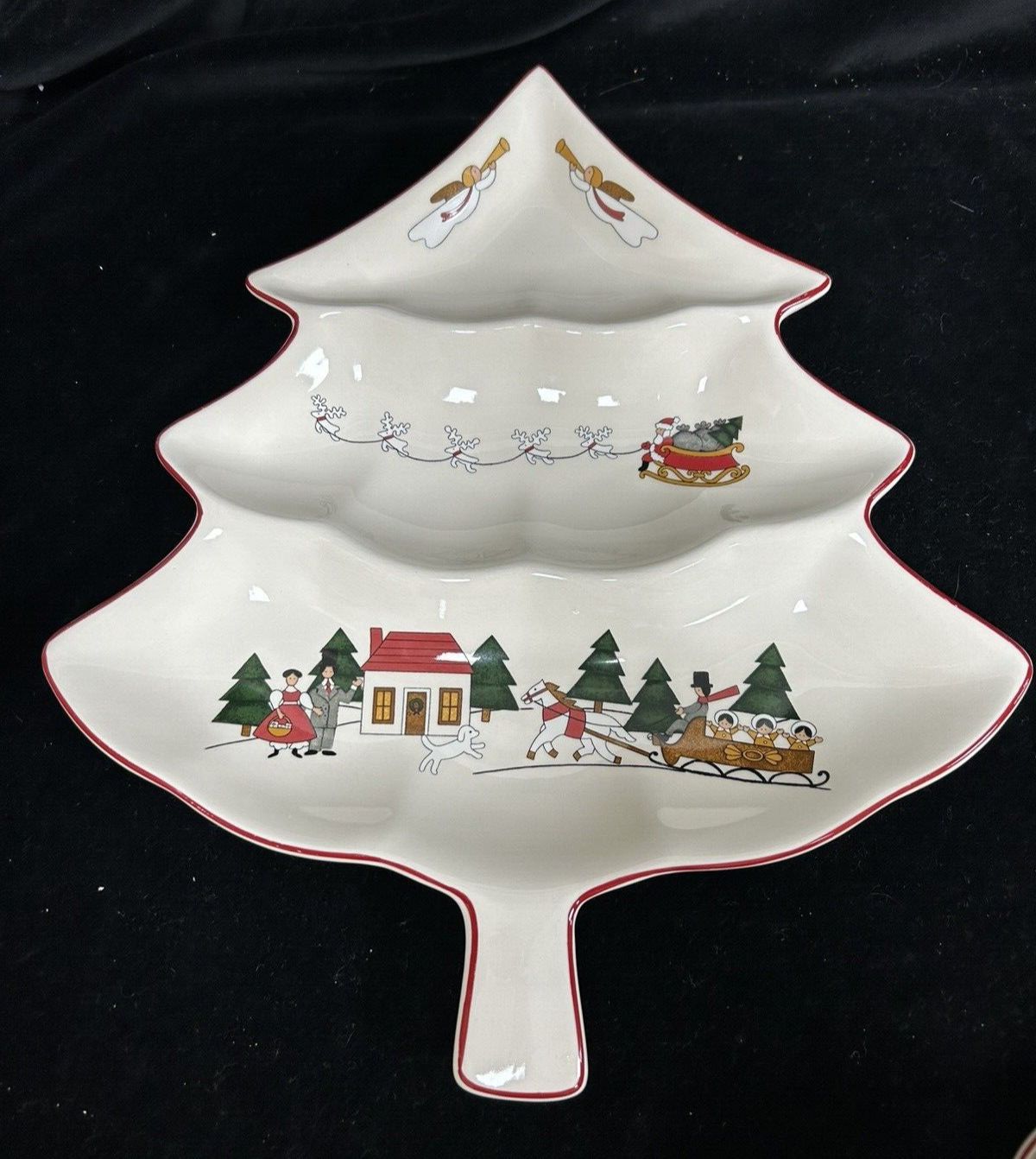 Mason's Christmas Village Christmas Tree Serving Dish Vgc 14ins photo furniture