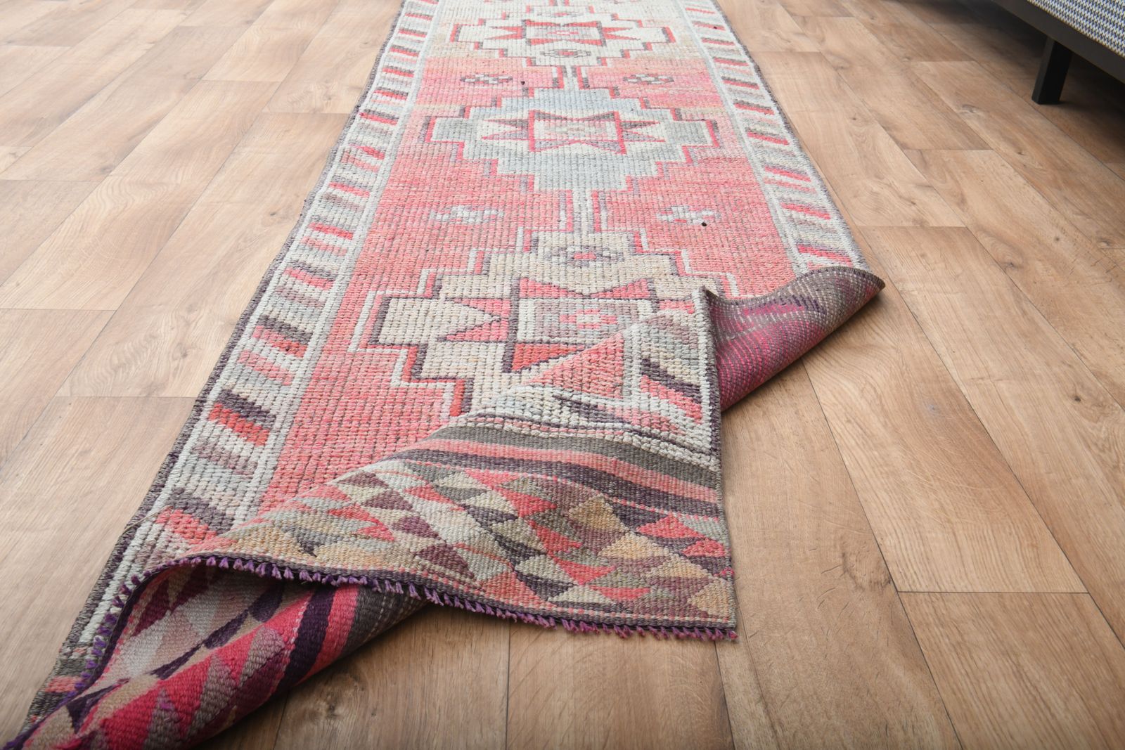 80x296 Turkish Runner Rug, Mid Century Modern, Washable, Entryway Rugs, Hallway Decor, Stair Decor photo Textiles