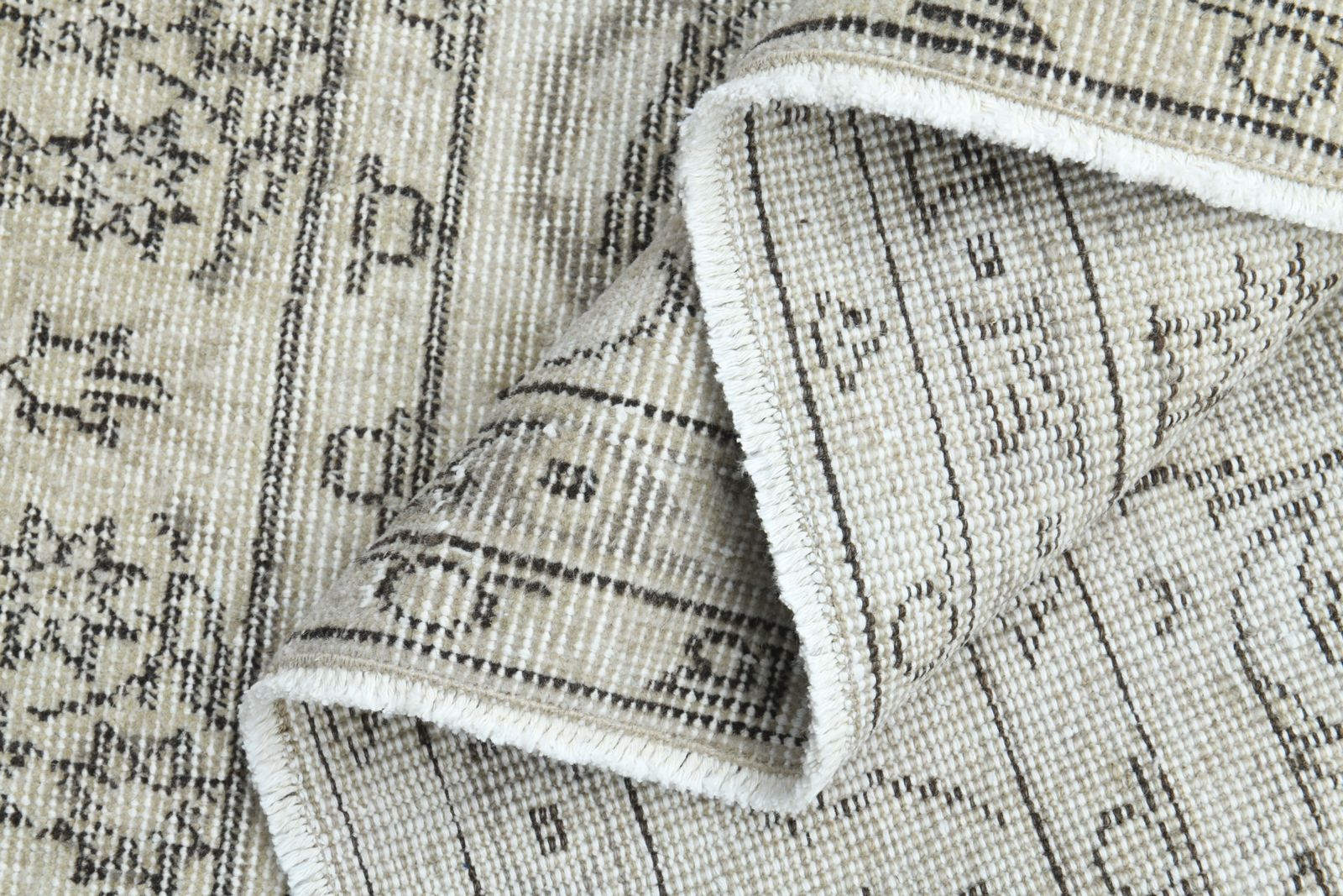 161x261 Cm Turkish Vintage Area Rug, Handmade  Beige Rugs, Wool Oushak Carpet, Living Room photo 587.0