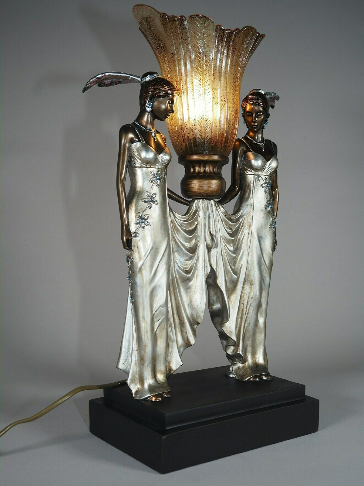 Art Deco Vintage Table Lamp Sculpture Lamp, Deco Home , Gift photo vinterior