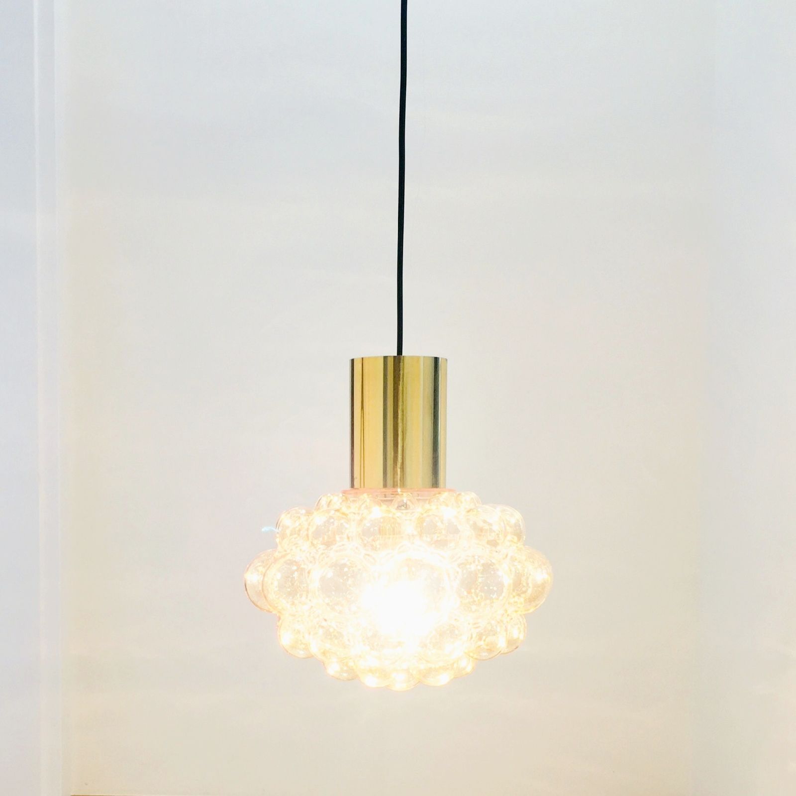 Large Mid Century Amber Bubble Glass Ceiling Light By Helena Tynell For Limburg, Germany, 1960s photo 1100.0