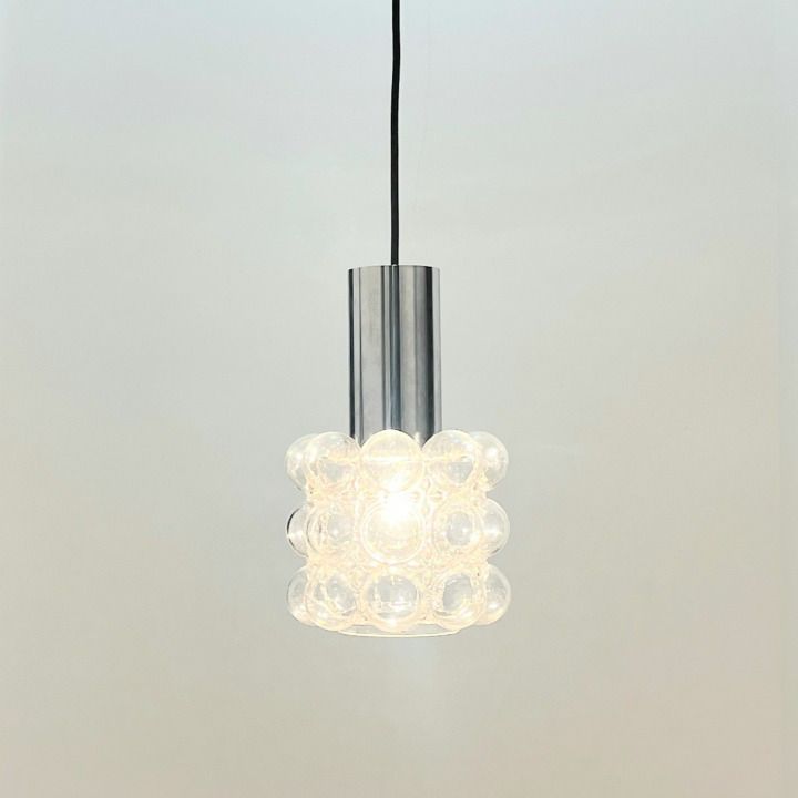 Mid Century Bubble Glass & Chrome Plafondlamp Van Helena Tynell Voor Limburg, Duitsland, Jaren 1960 photo 340.0