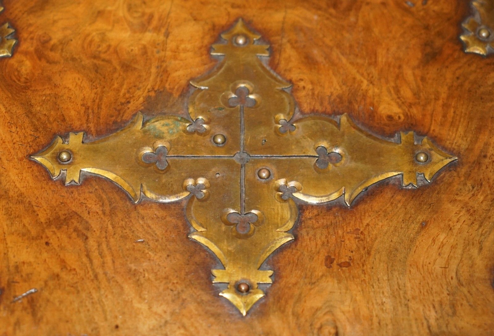 Exquisite Antique Regency Circa 1820 Burr Walnut & Brass Cigar Humidor Chest photo vinterior