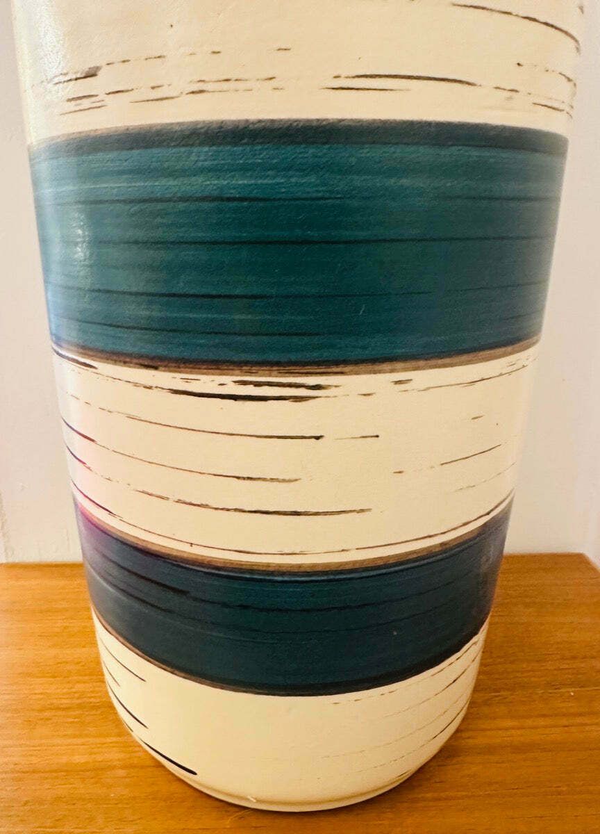 Home Decor Large 1970s German Scheurich Keramik "Fat Lava" Striped Vase 553 52 photo