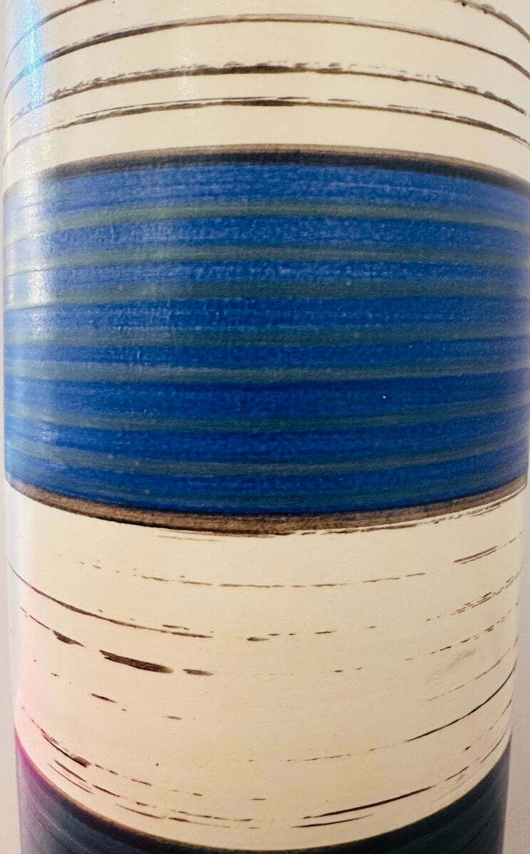 215.0 Large 1970s German Scheurich Keramik "Fat Lava" Striped Vase 553 52 photo