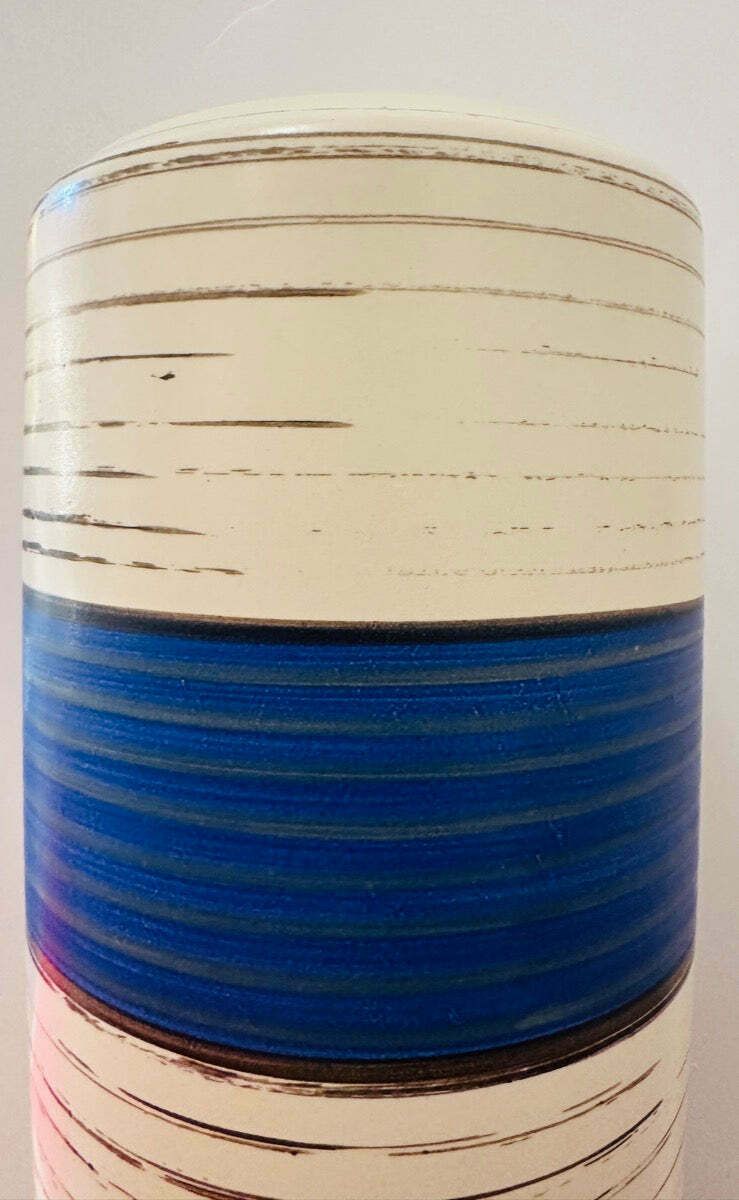 photo buy Large 1970s German Scheurich Keramik "Fat Lava" Striped Vase 553 52