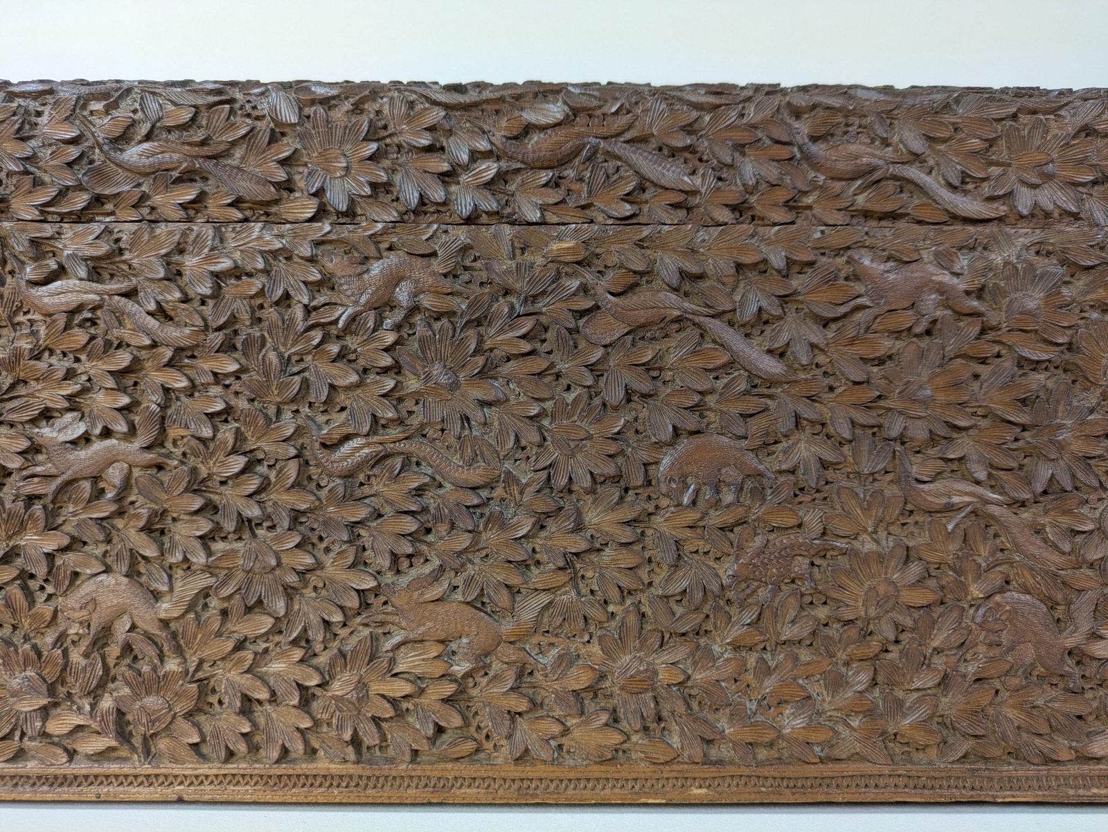 Antique Anglo Indian Bombay Intricately Carved Sandalwood Writing Slope Box 19th Century India photo buy