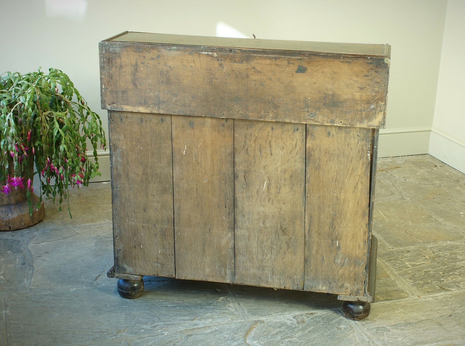 Rare William And Mary Oak Parquetry Bureau photo furniture