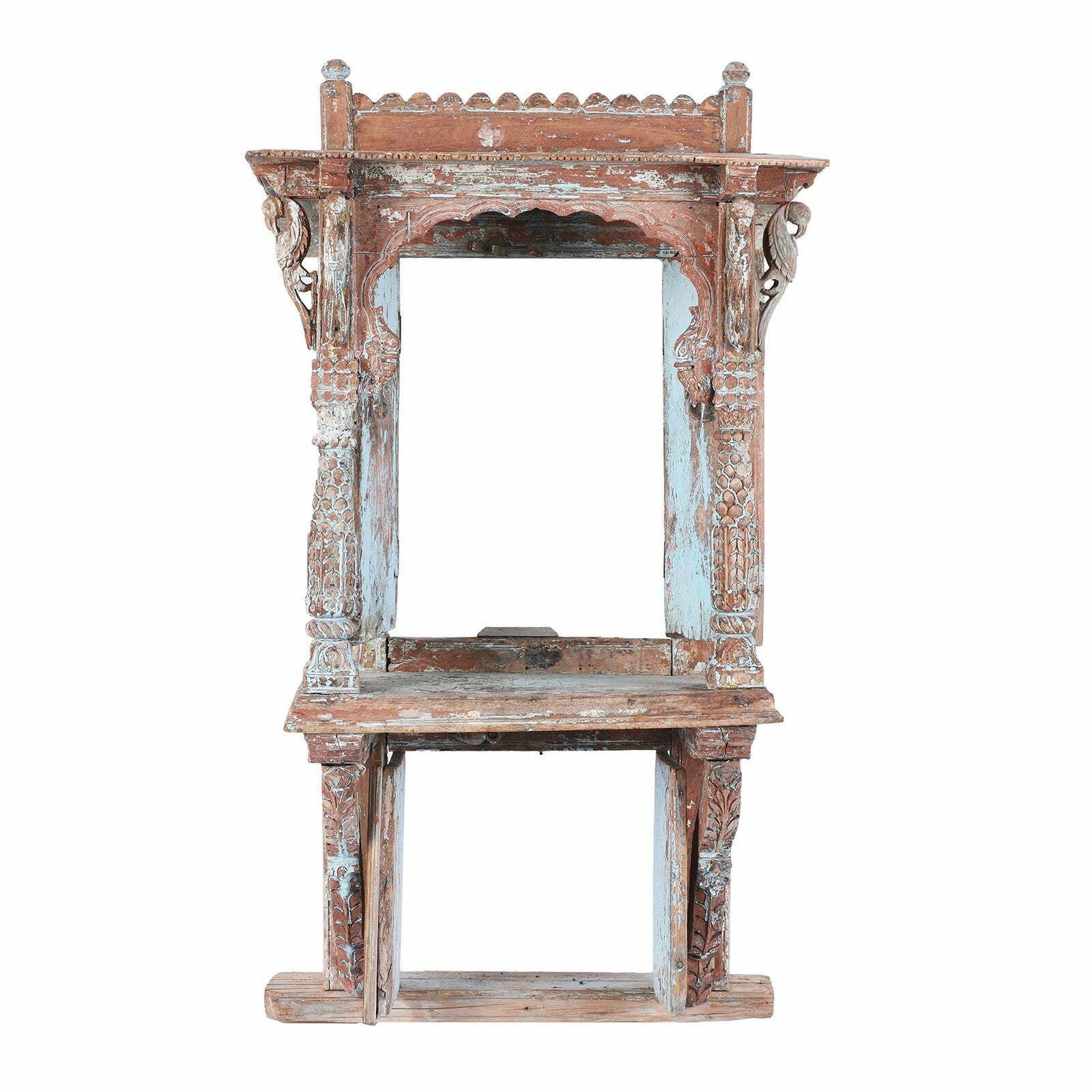 Antique Indian Painted House Shrine, 19th Century photo for sale