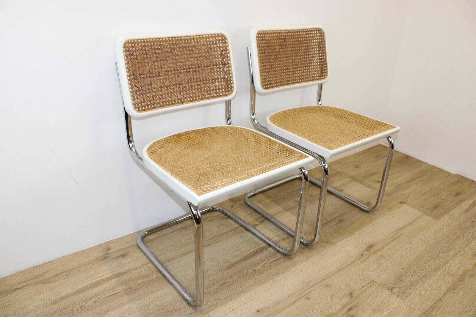 1 Of 2 Cesca Chairs/Chair By Marcel Breuer/Mid Century Modern Chair/Made In Yugoslavia 70's/Tubular Frame With Cane And Wood/Bauhaus Chair photo for sale