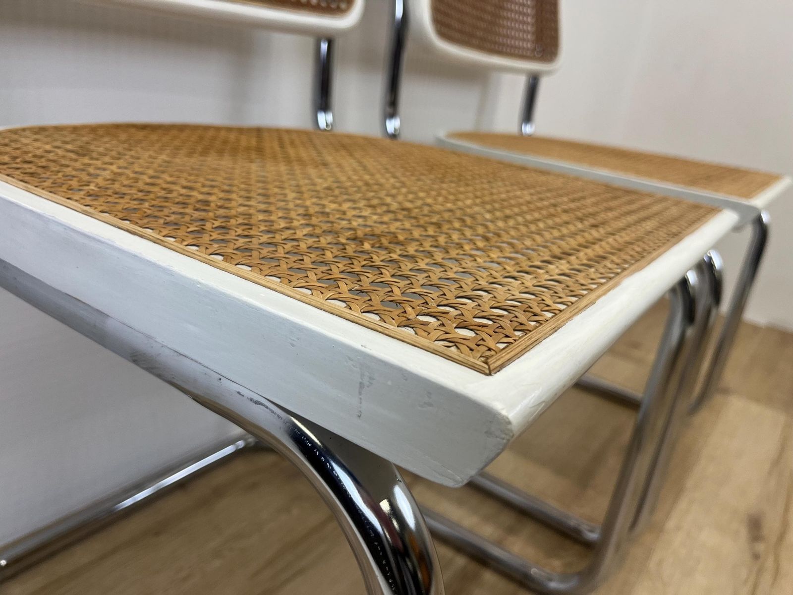 photo for sale 1 Of 2 Cesca Chairs/Chair By Marcel Breuer/Mid Century Modern Chair/Made In Yugoslavia 70's/Tubular Frame With Cane And Wood/Bauhaus Chair