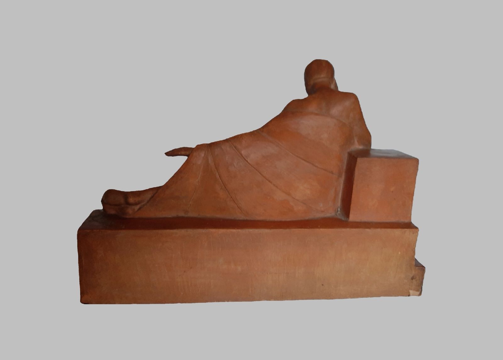 Art Deco Terracotta Figure "Refections" Nude Woman Looking Into Lake By Marc Edmond Jacquin France 1930s photo vintage