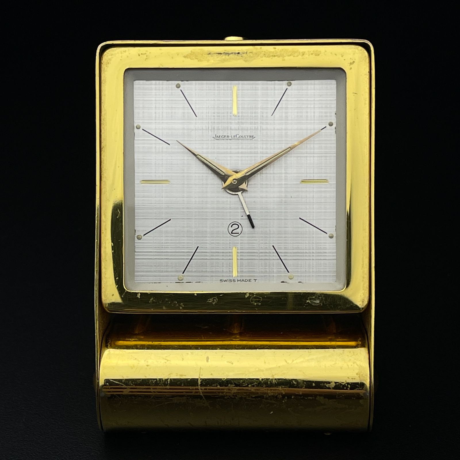 Travel Alarm Clock By Jaeger Lecoultre, Swiss, 1950s photo vintage