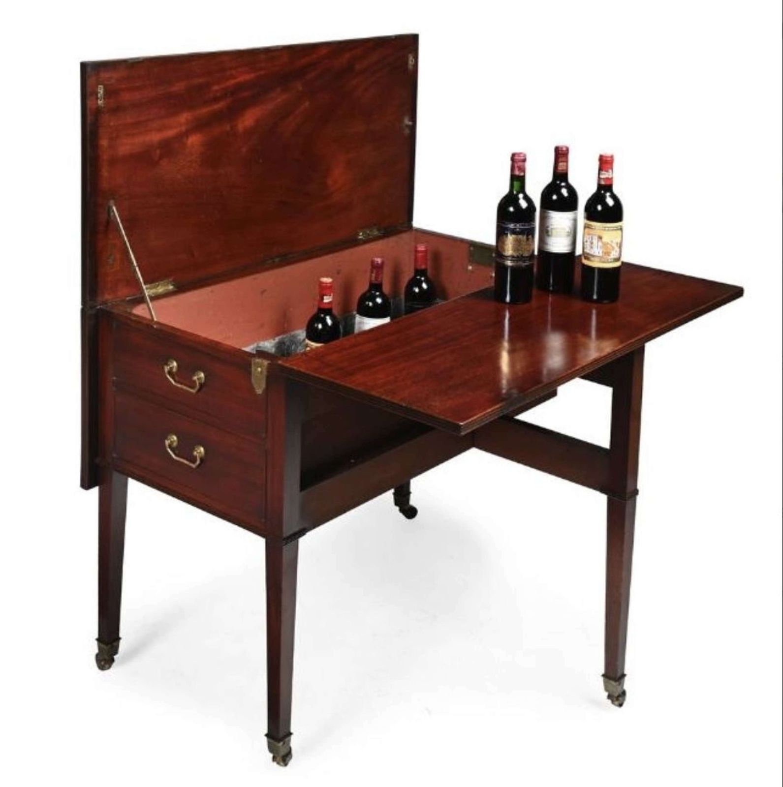 Rare George III Mahogany Metamorphic Cellarette Table