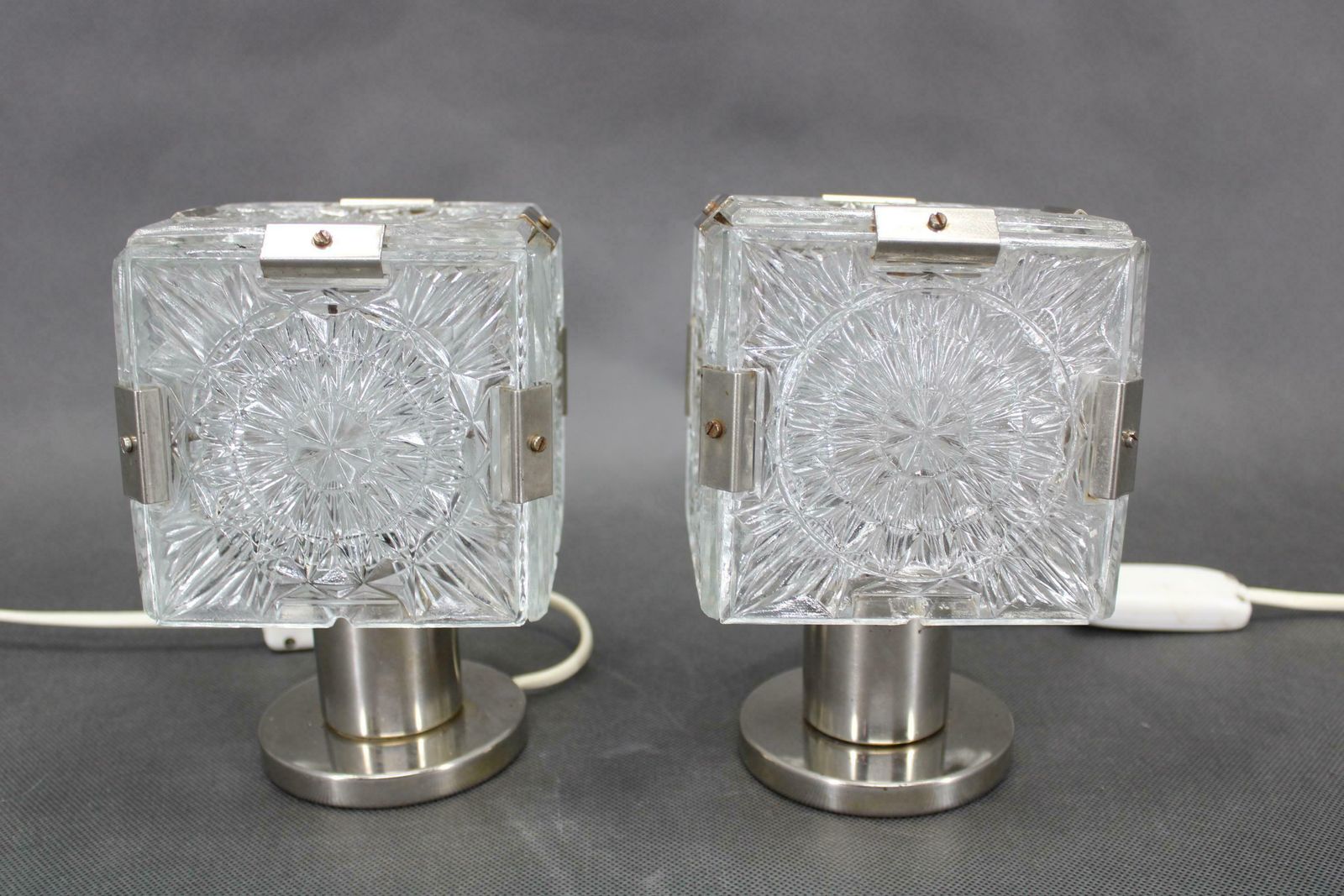 1970s Pair Of Glass Table Lamps By Kamenicky Senov, Czechoslovakia photo furniture