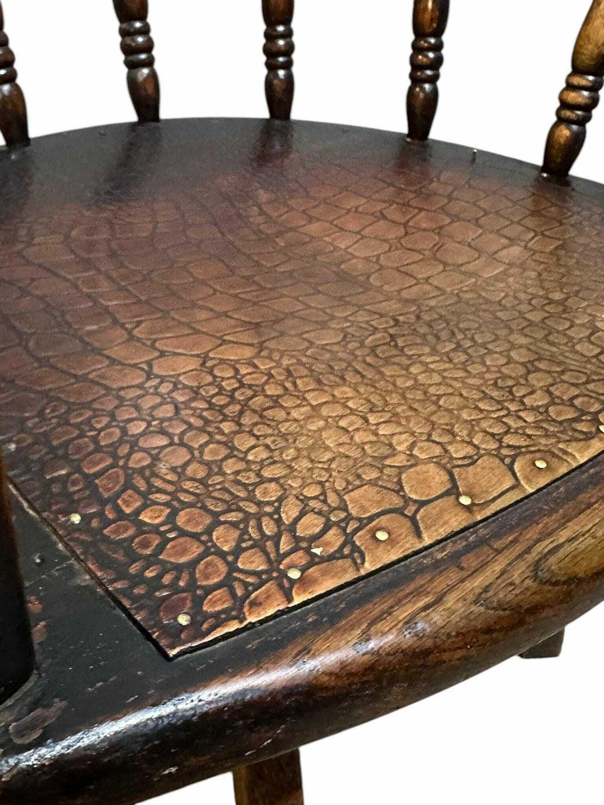 Antique Edwardian Oak Desk Chair C1910 photo for sale