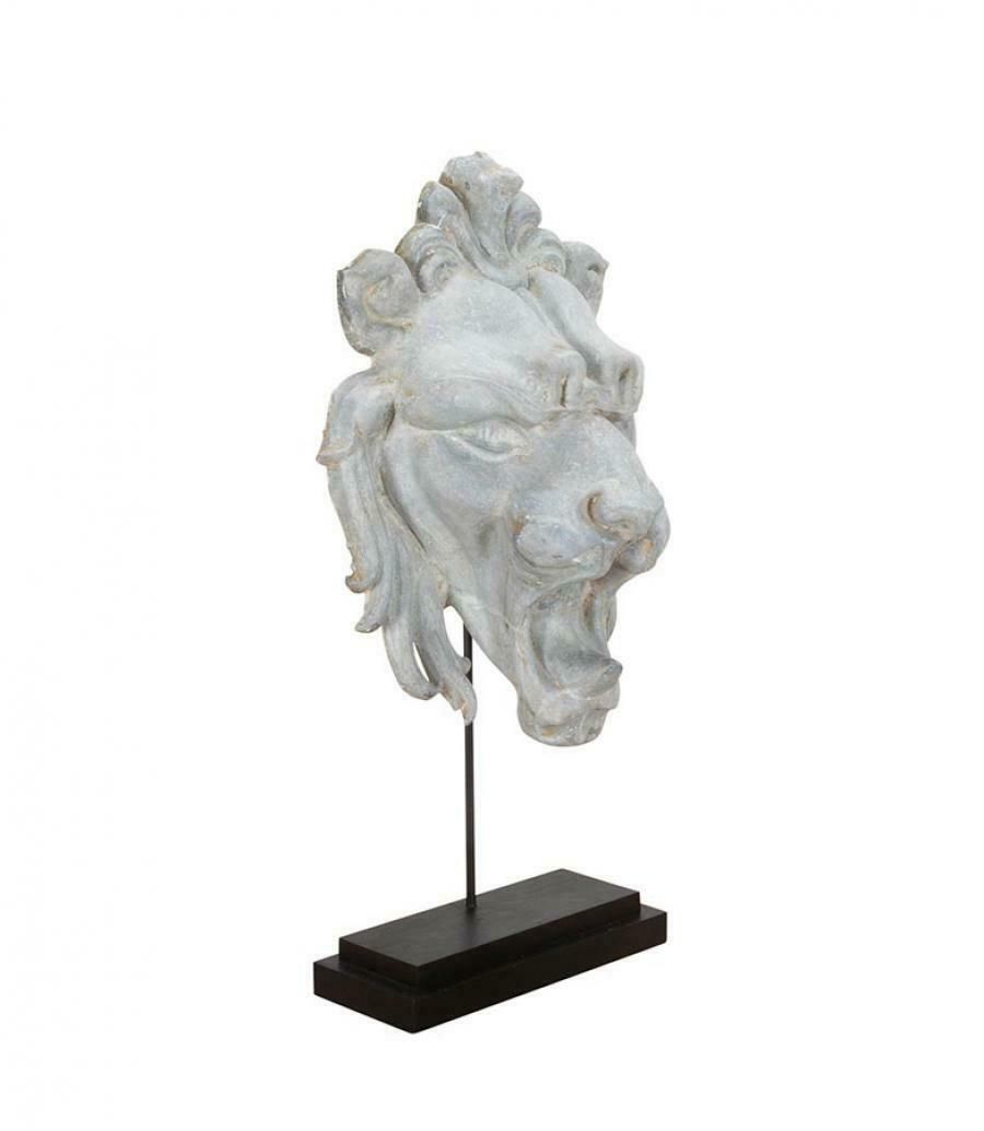 Large French 19th Century Zinc Lion Head photo furniture